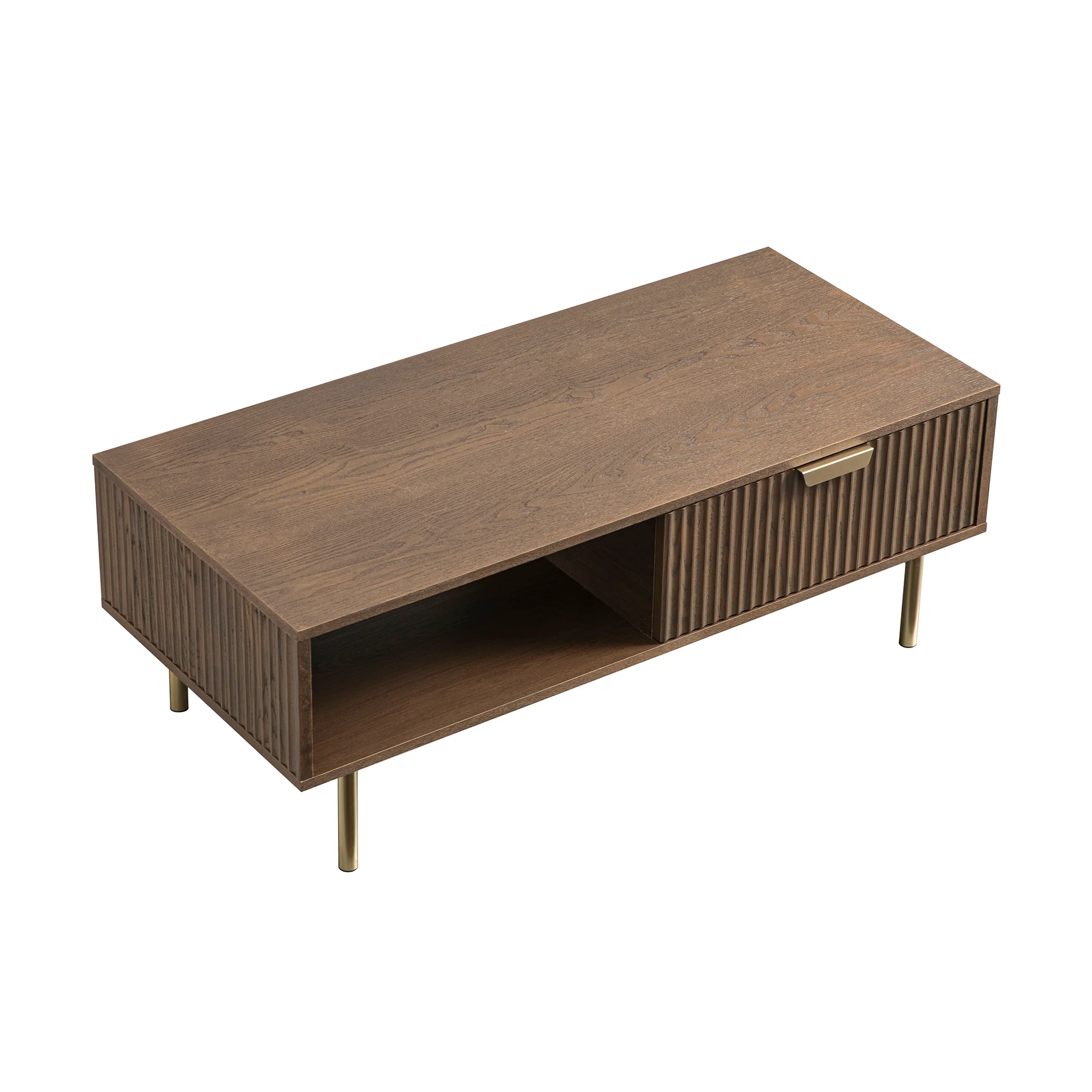 Richmond Ridged Coffee Table with Drawer, Dark Ash - Image 11