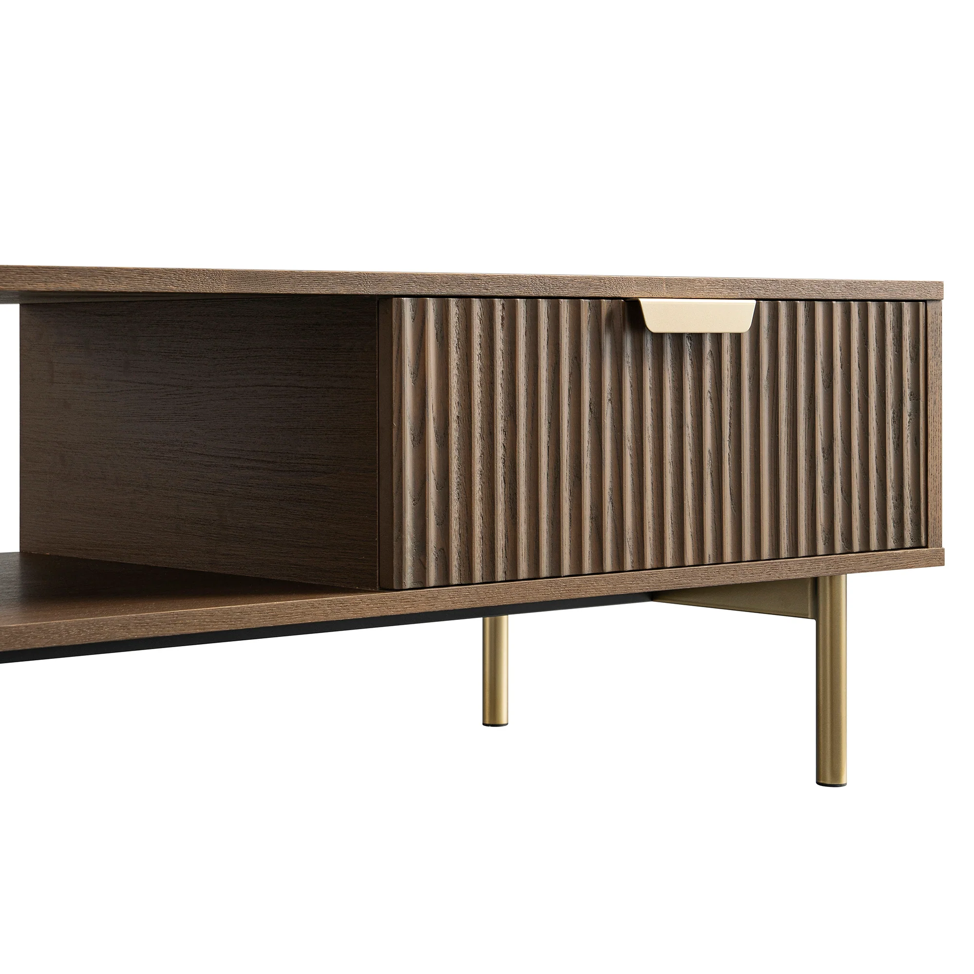 Richmond Ridged Coffee Table with Drawer, Dark Ash - Image 15