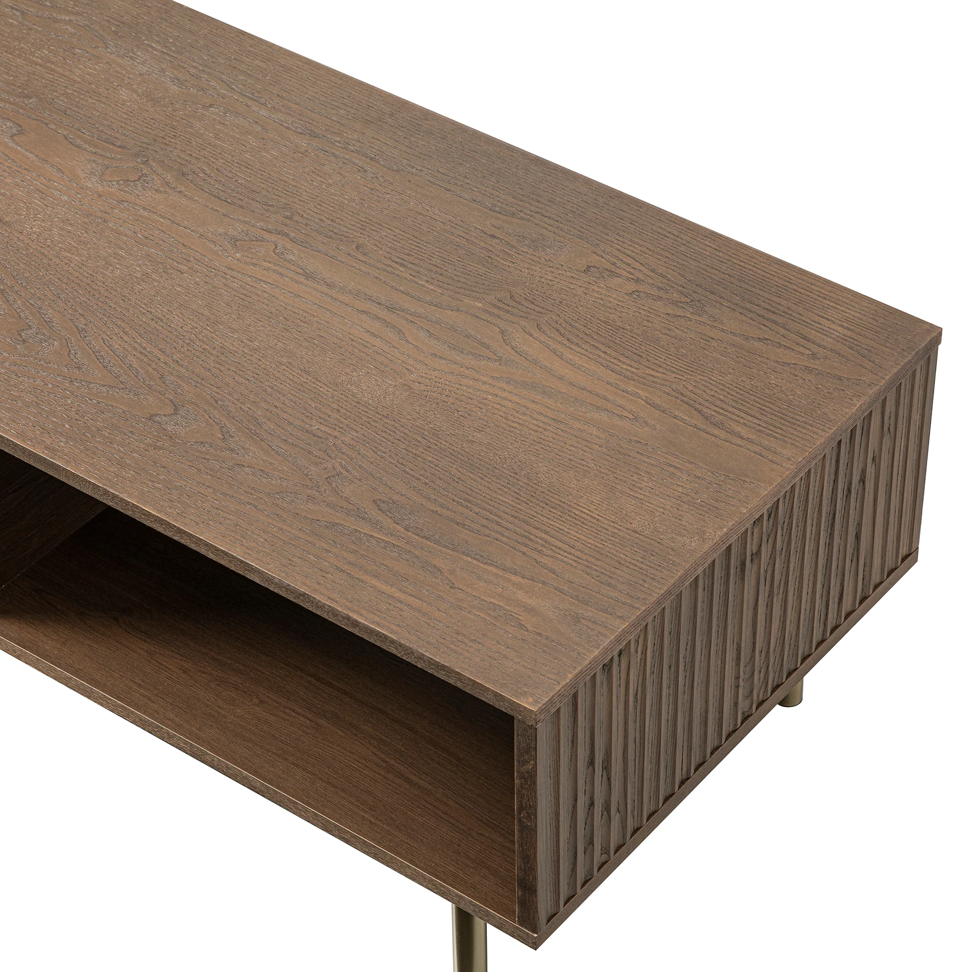 Richmond Ridged Coffee Table with Drawer, Dark Ash - Image 16