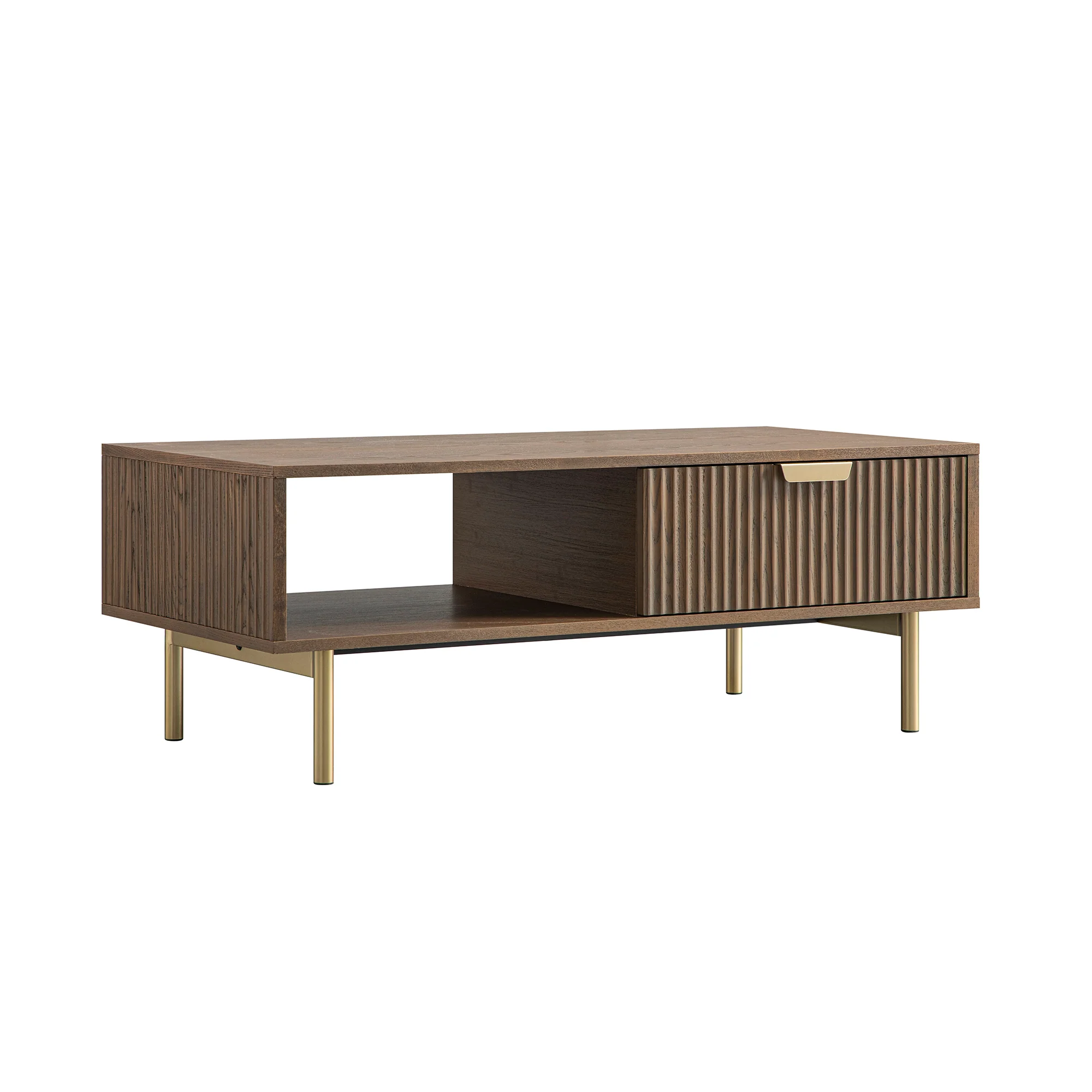 Richmond Ridged Coffee Table with Drawer, Dark Ash - Image 8