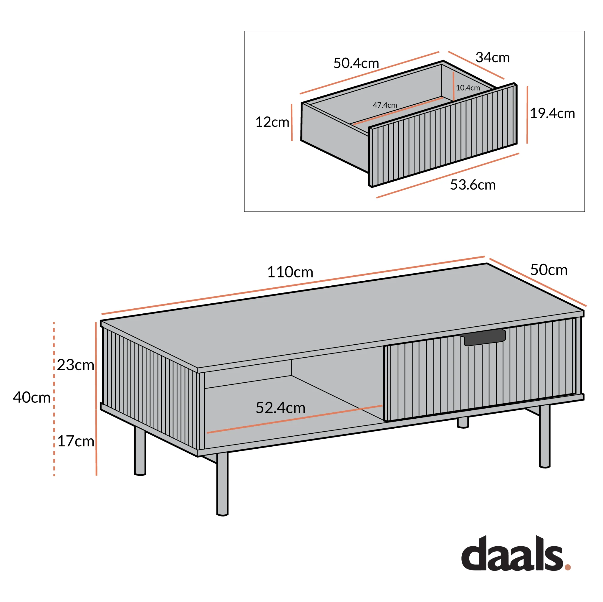 Richmond Ridged Coffee Table with Drawer, Matte Sage Green - Image 6