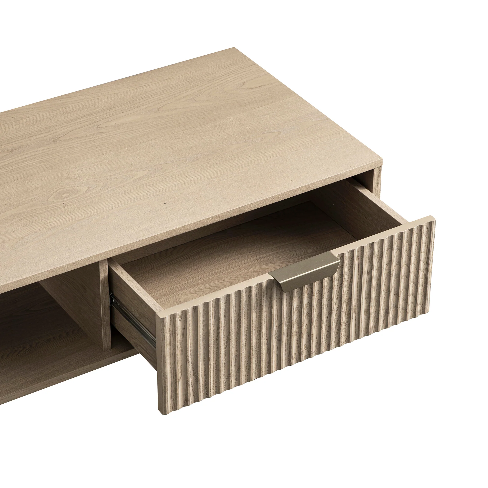 Richmond Ridged Coffee Table with Drawer, Light Ash - Image 16