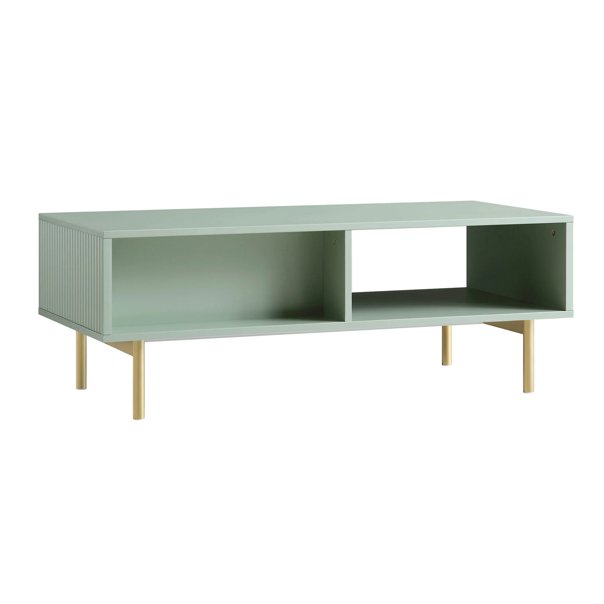 Richmond Ridged Coffee Table with Drawer, Matte Sage Green - Image 10