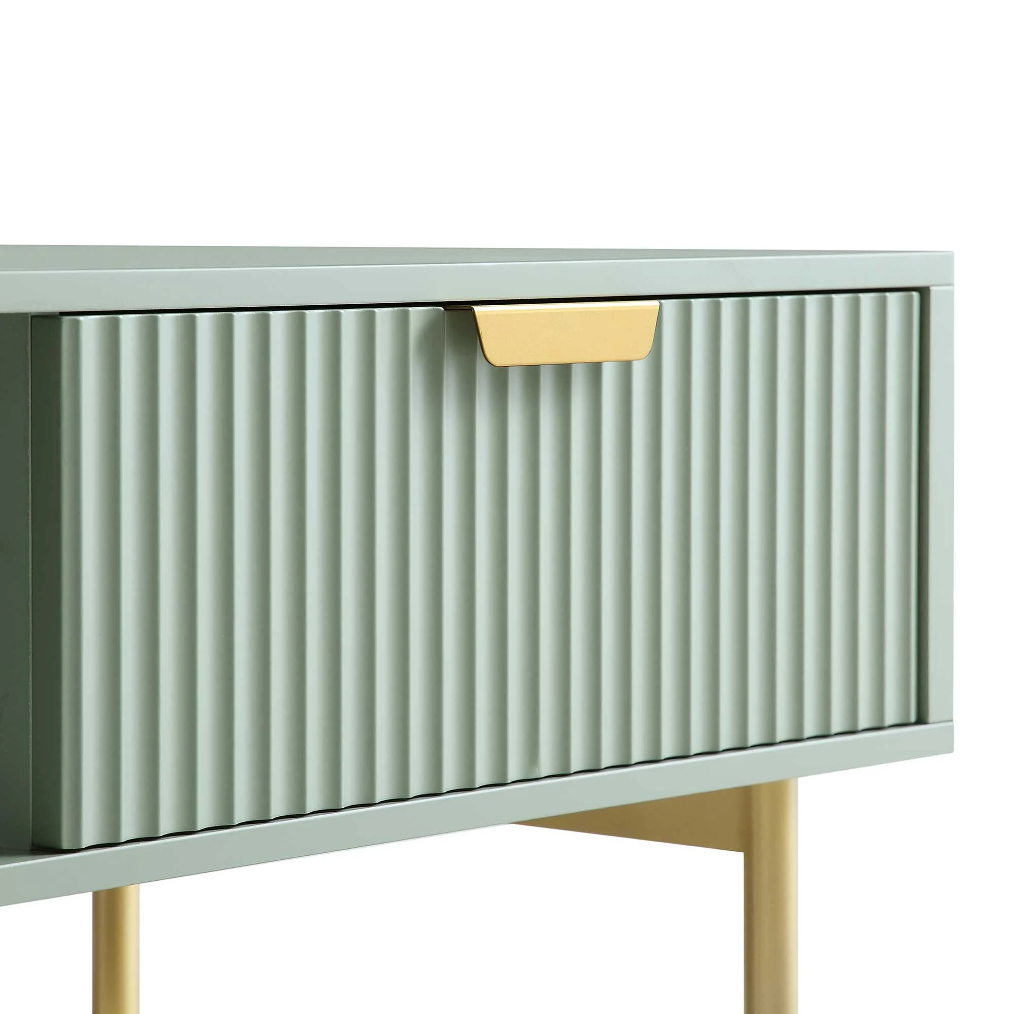 Richmond Ridged Coffee Table with Drawer, Matte Sage Green - Image 11