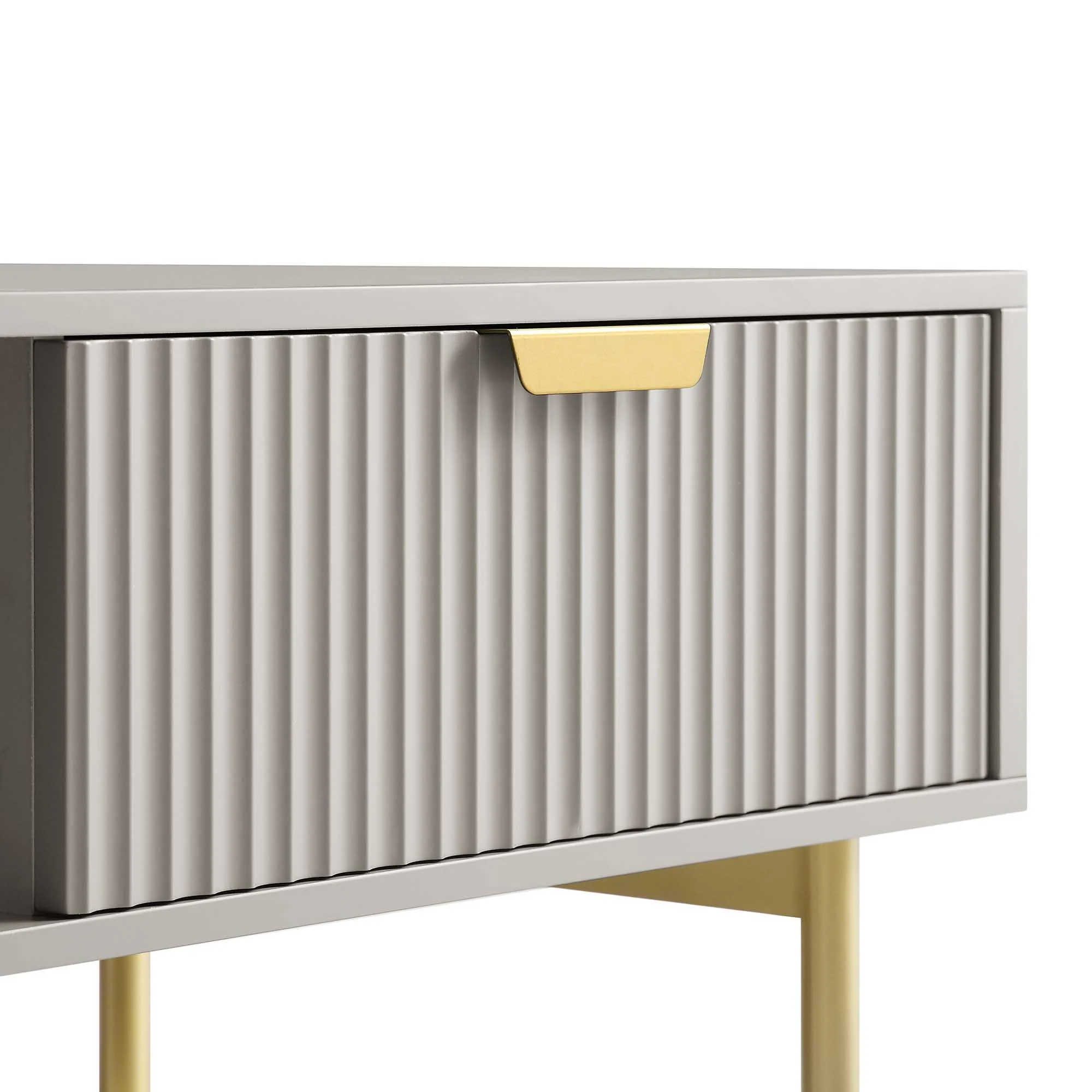 Richmond Ridged Coffee Table with Drawer, Matte Taupe - Image 11