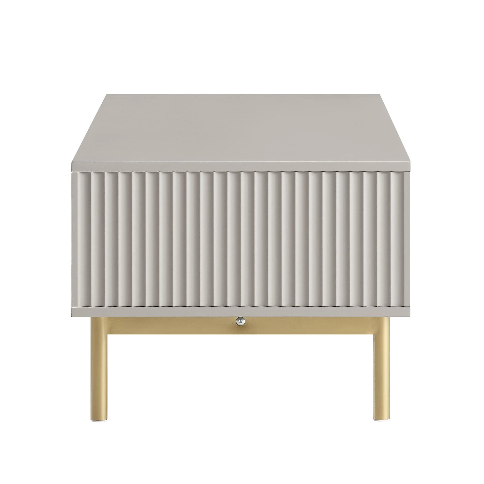 Richmond Ridged Coffee Table with Drawer, Matte Taupe - Image 9