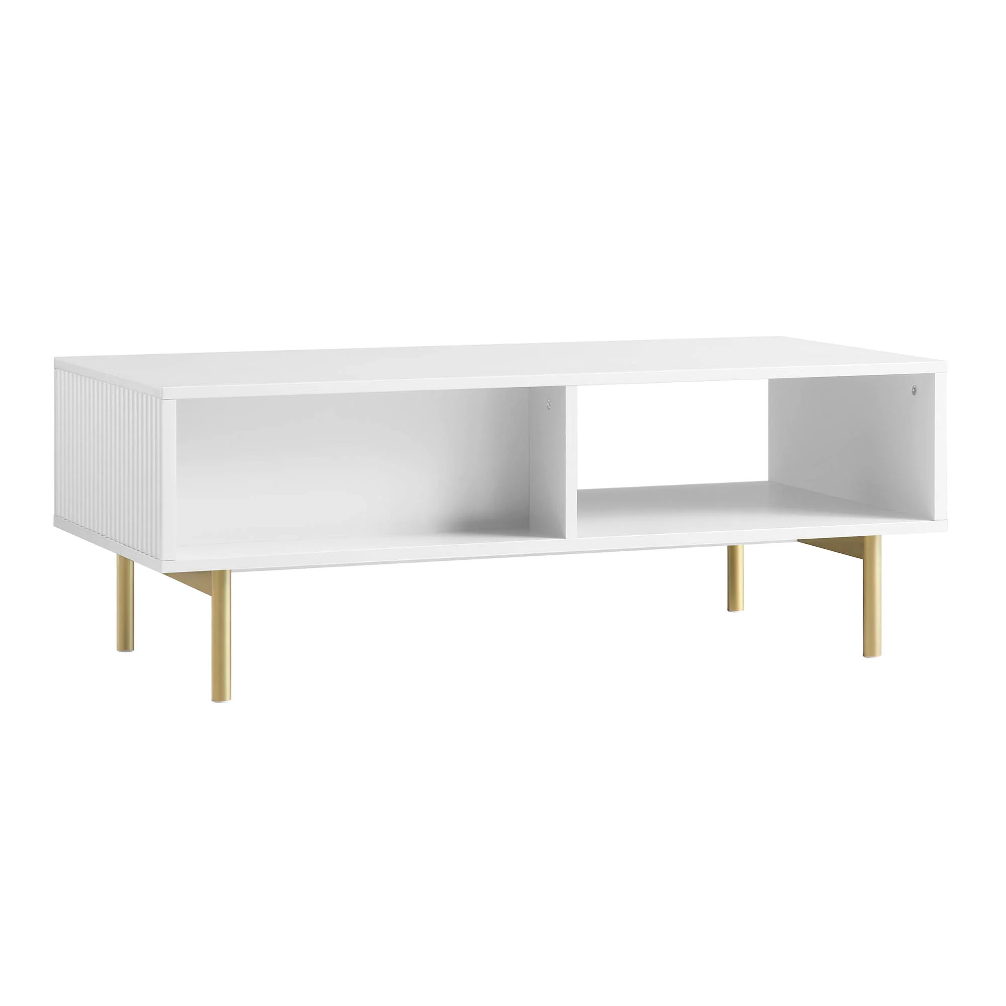 Richmond Ridged Coffee Table with Drawer, Matte White - Image 10