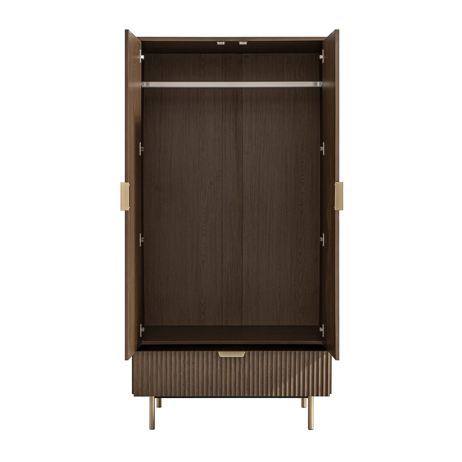Richmond Ridged Double Wardrobe with Drawer, Dark Ash - Image 10
