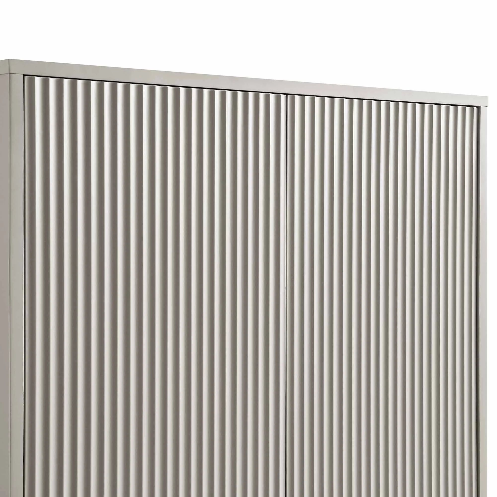 Richmond Ridged Double Wardrobe with Drawer, Matte Taupe - Image 10