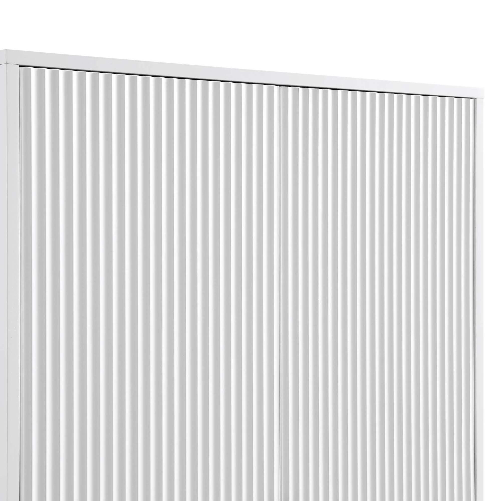 Richmond Ridged Double Wardrobe with Drawer, Matte White - Image 11