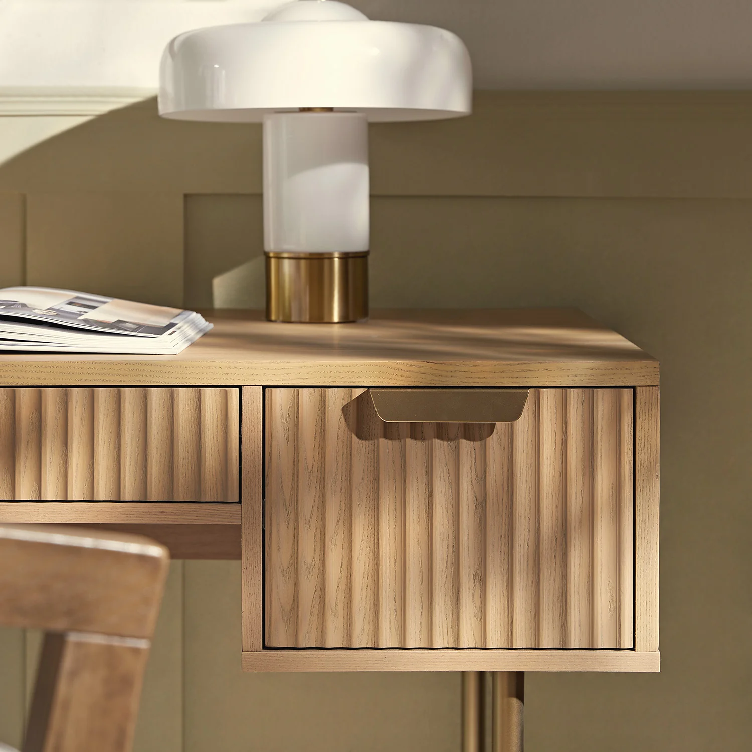 Richmond Ridged Dressing Table, Light Ash - Image 6