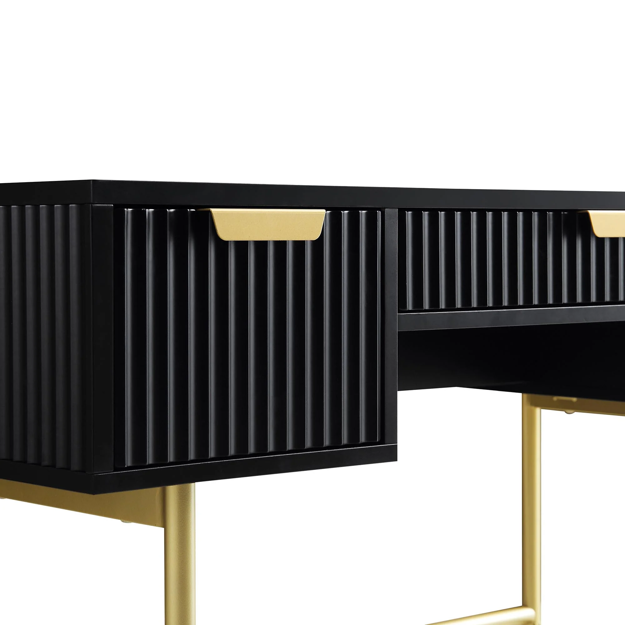 Richmond Ridged Dressing Table, Matte Black - Image 10