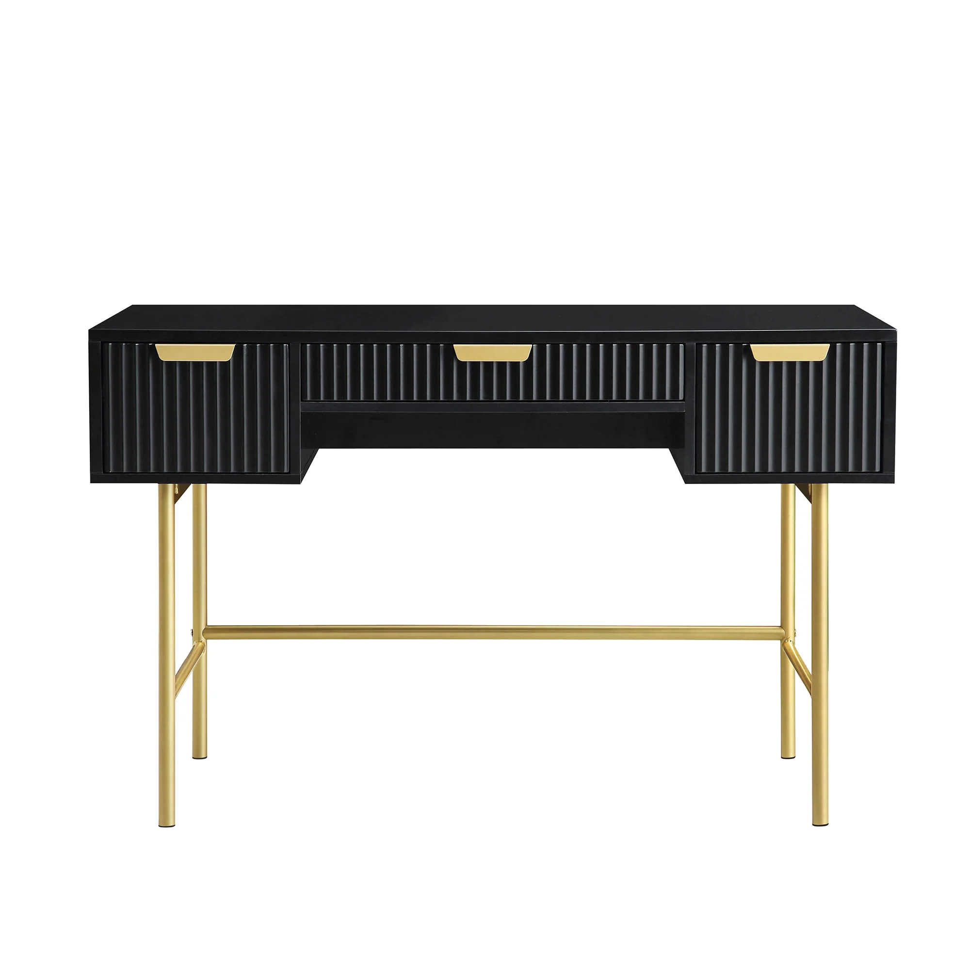 Richmond Ridged Dressing Table, Matte Black - Image 3