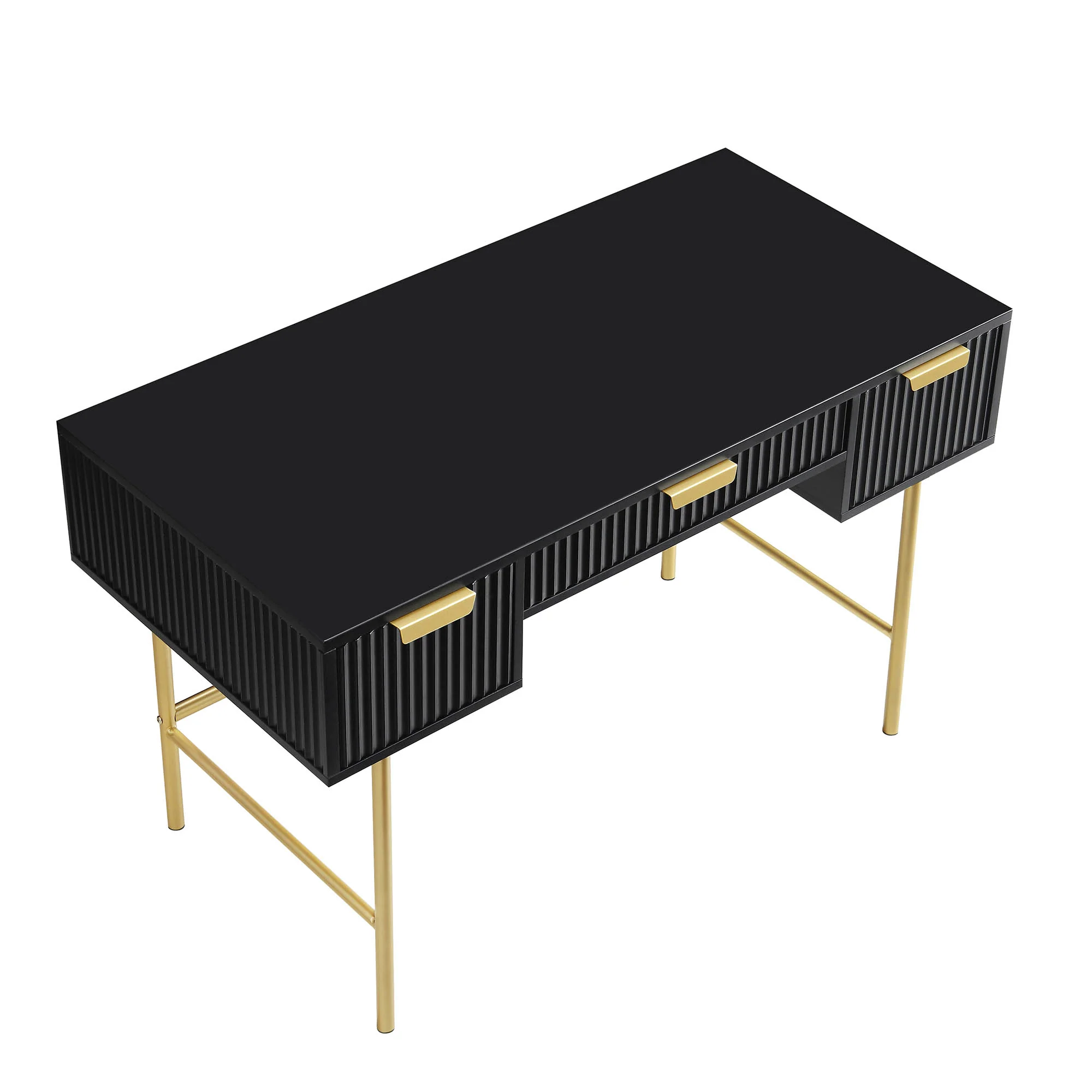 Richmond Ridged Dressing Table, Matte Black - Image 6