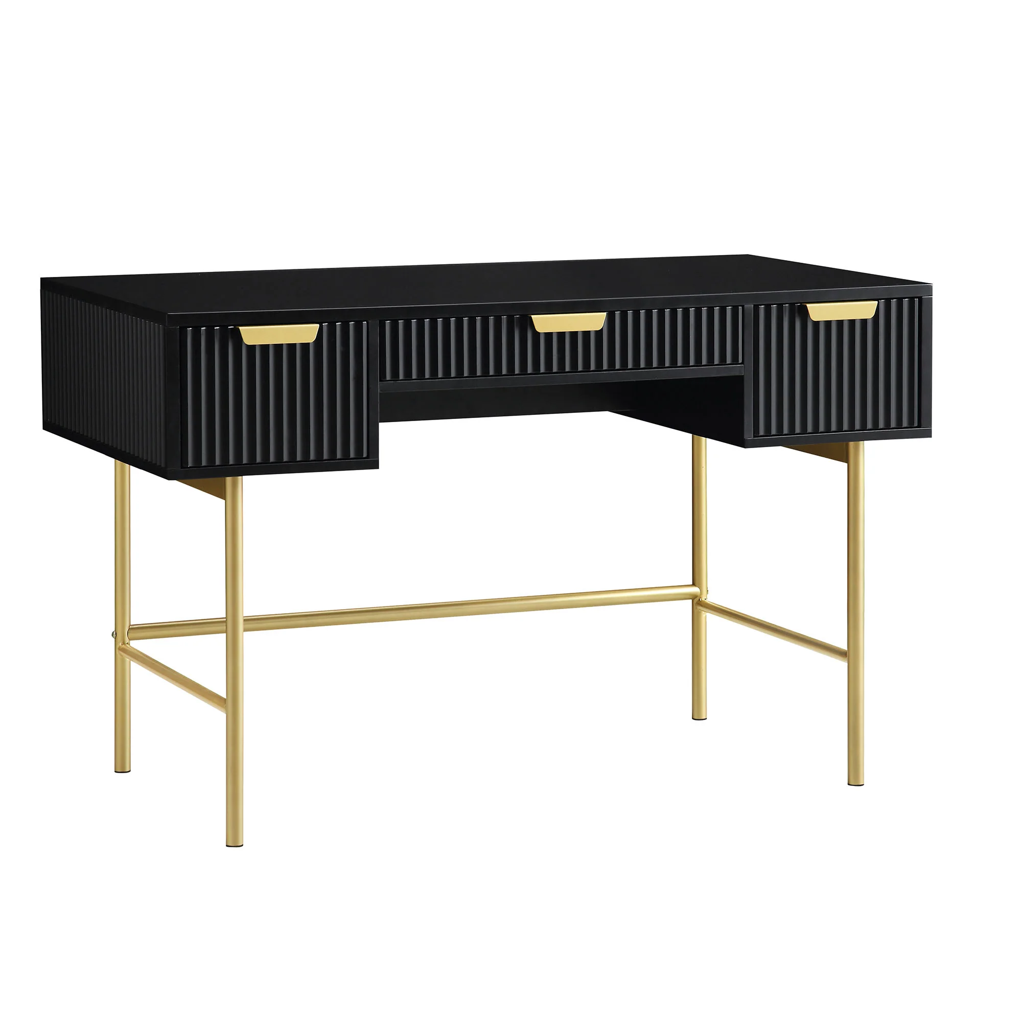 Richmond Ridged Dressing Table, Matte Black - Image 9