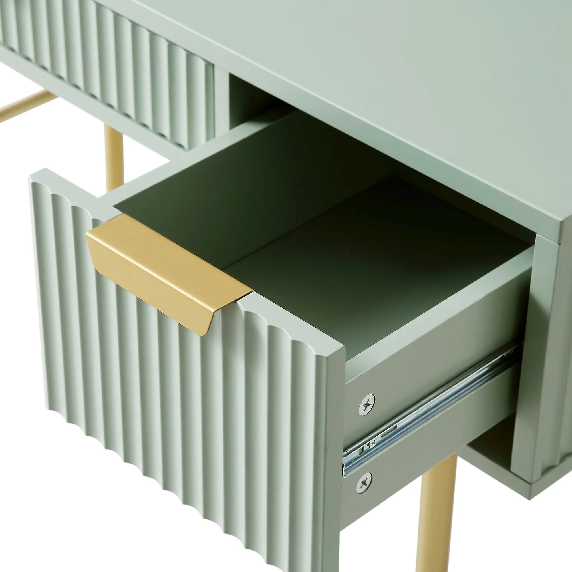 Richmond Ridged Dressing Table, Matte Sage Green - Image 11