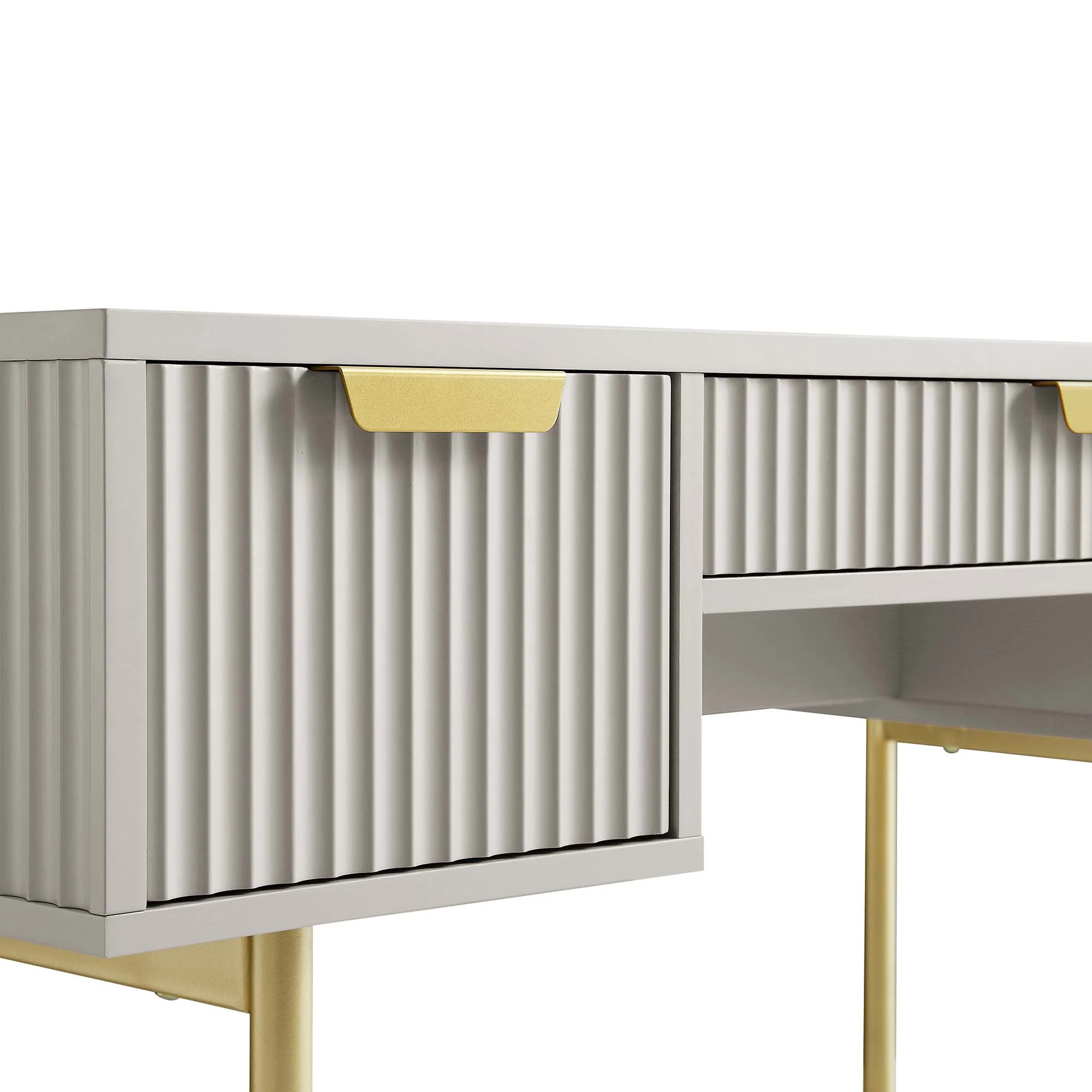 Richmond Ridged Dressing Table, Matte Taupe - Image 11
