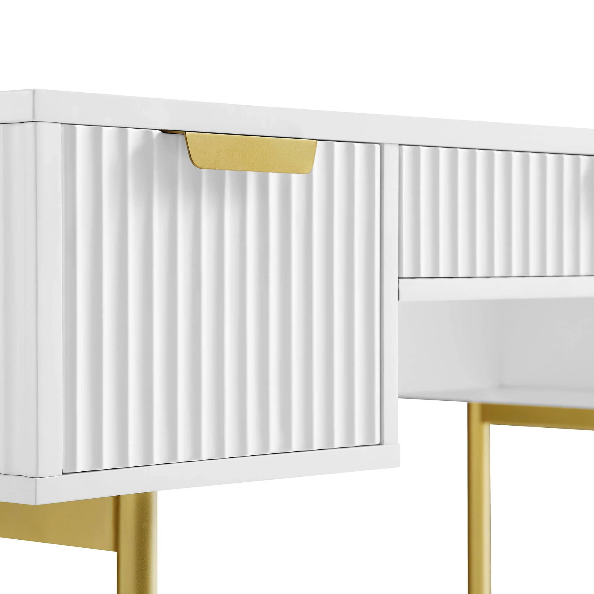 Richmond Ridged Dressing Table, Matte White - Image 10