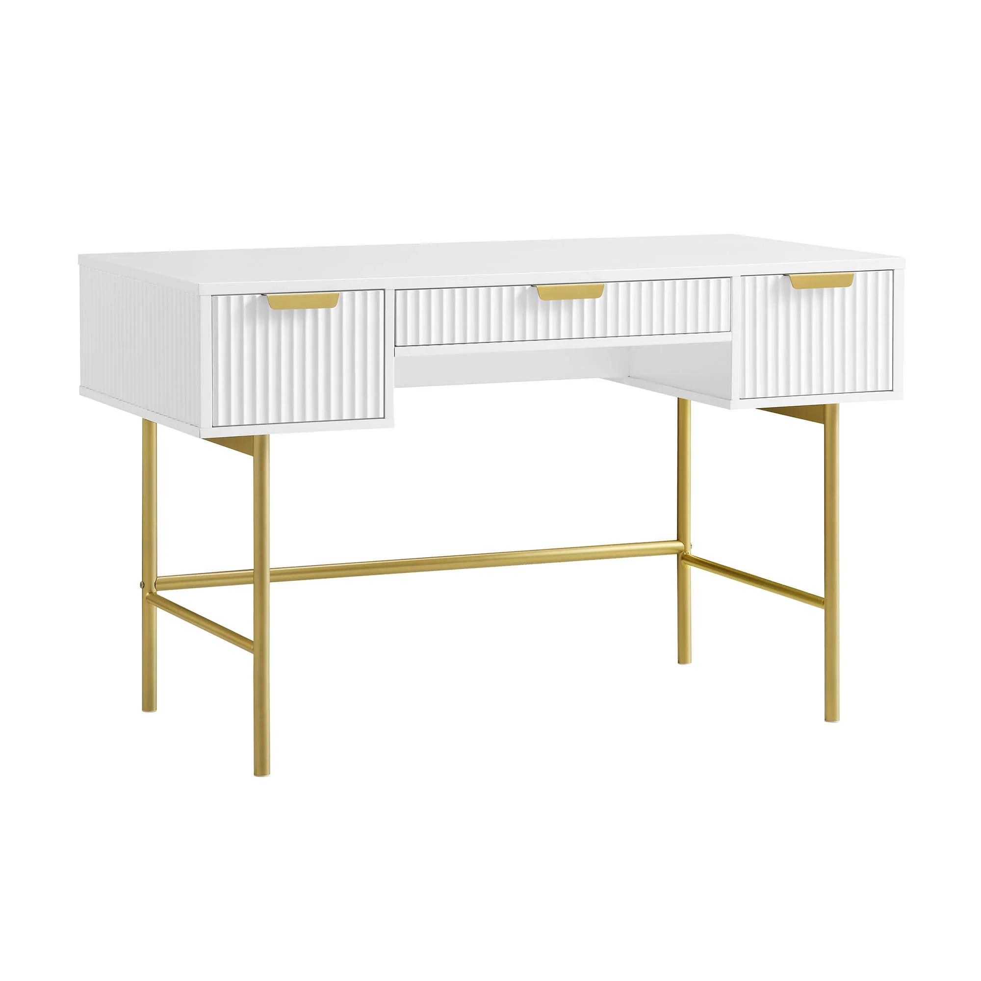 Richmond Ridged Dressing Table, Matte White - Image 6