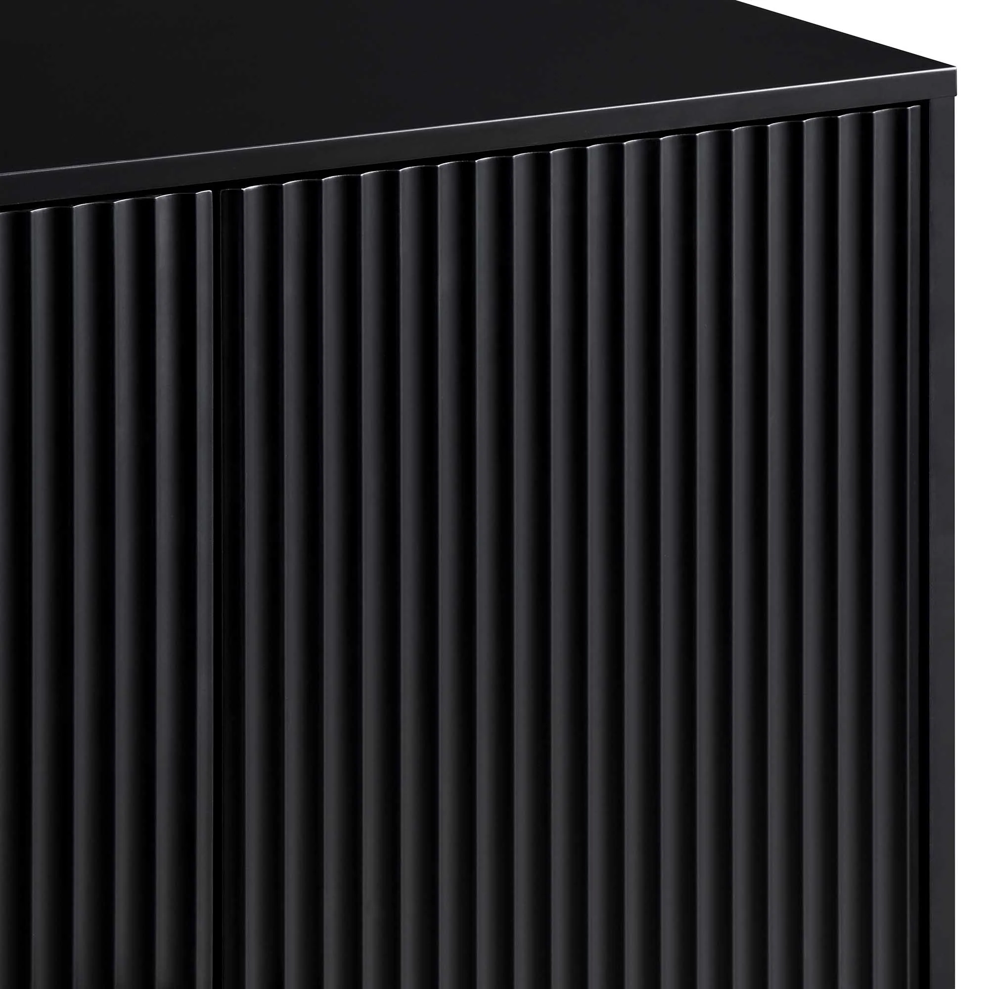 Richmond Ridged Highboard Storage Cabinet, Matte Black - Image 10