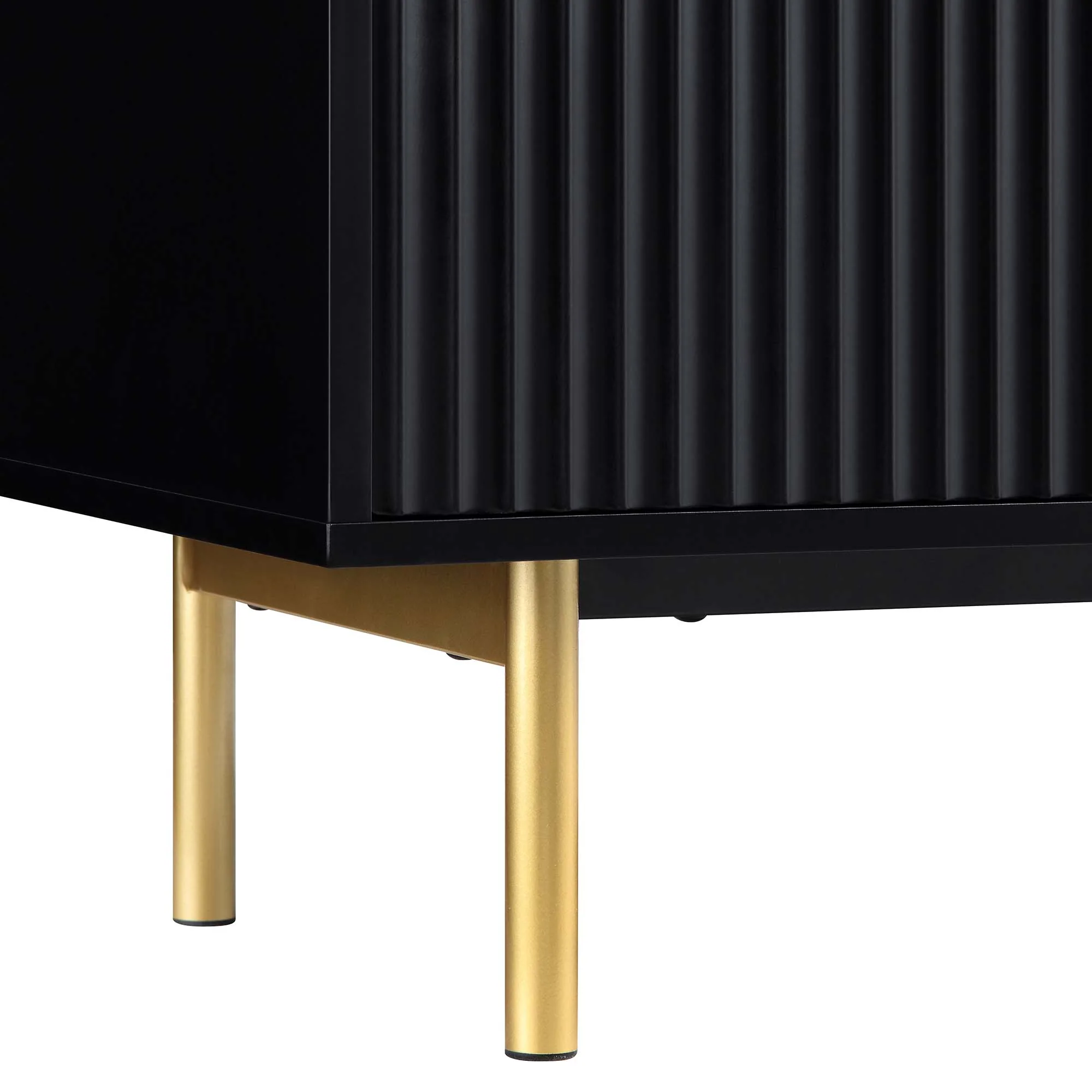 Richmond Ridged Highboard Storage Cabinet, Matte Black - Image 11