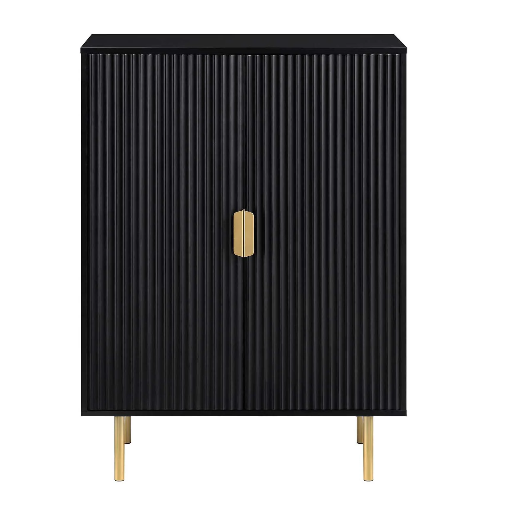 Richmond Ridged Highboard Storage Cabinet, Matte Black - Image 3