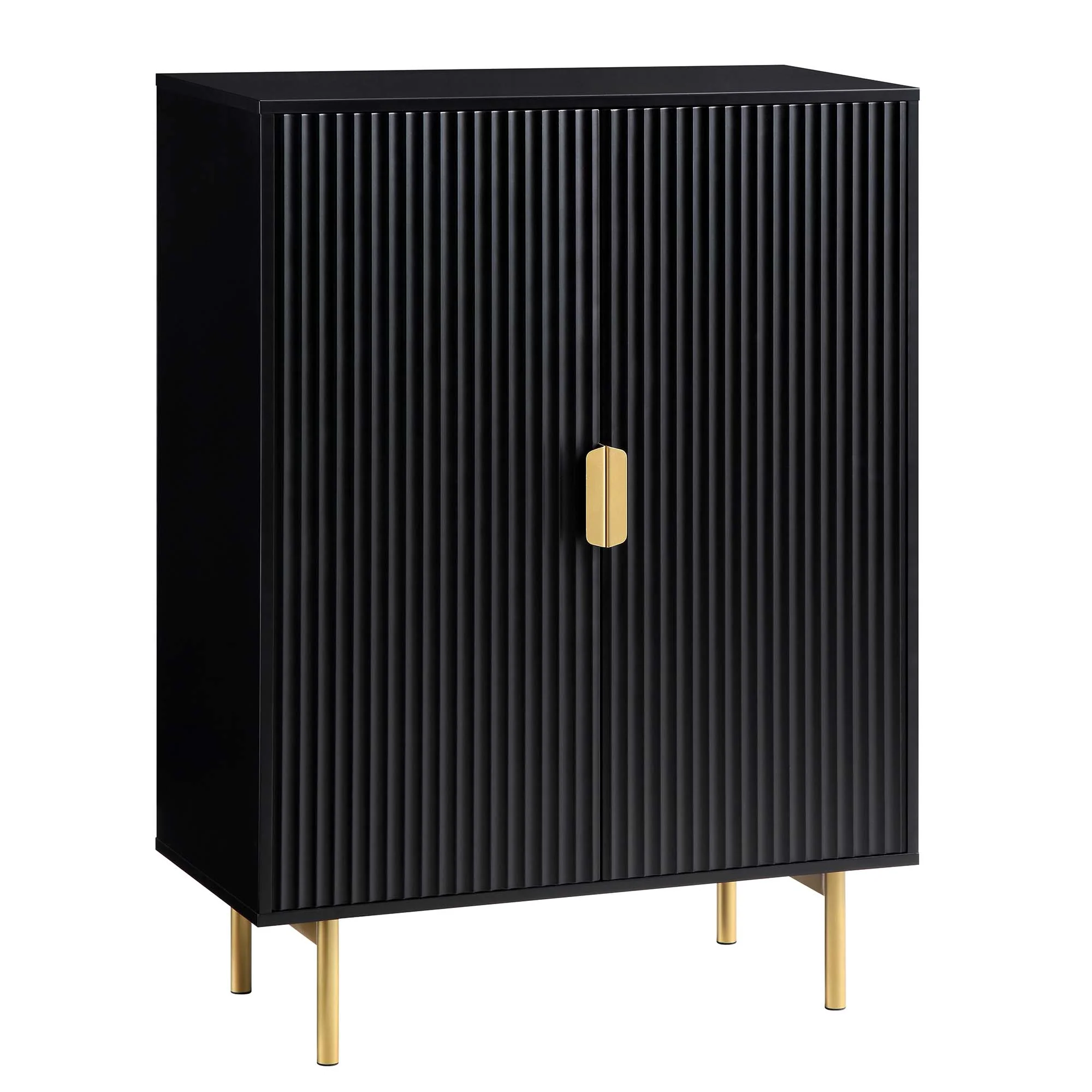 Richmond Ridged Highboard Storage Cabinet, Matte Black - Image 4