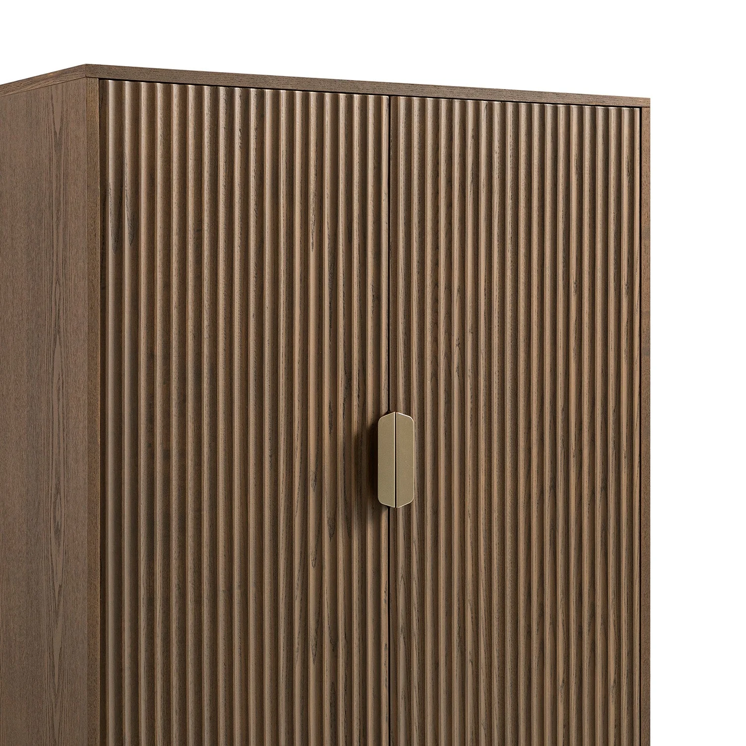 Richmond Ridged Highboard Storage Cabinet, Dark Ash - Image 13