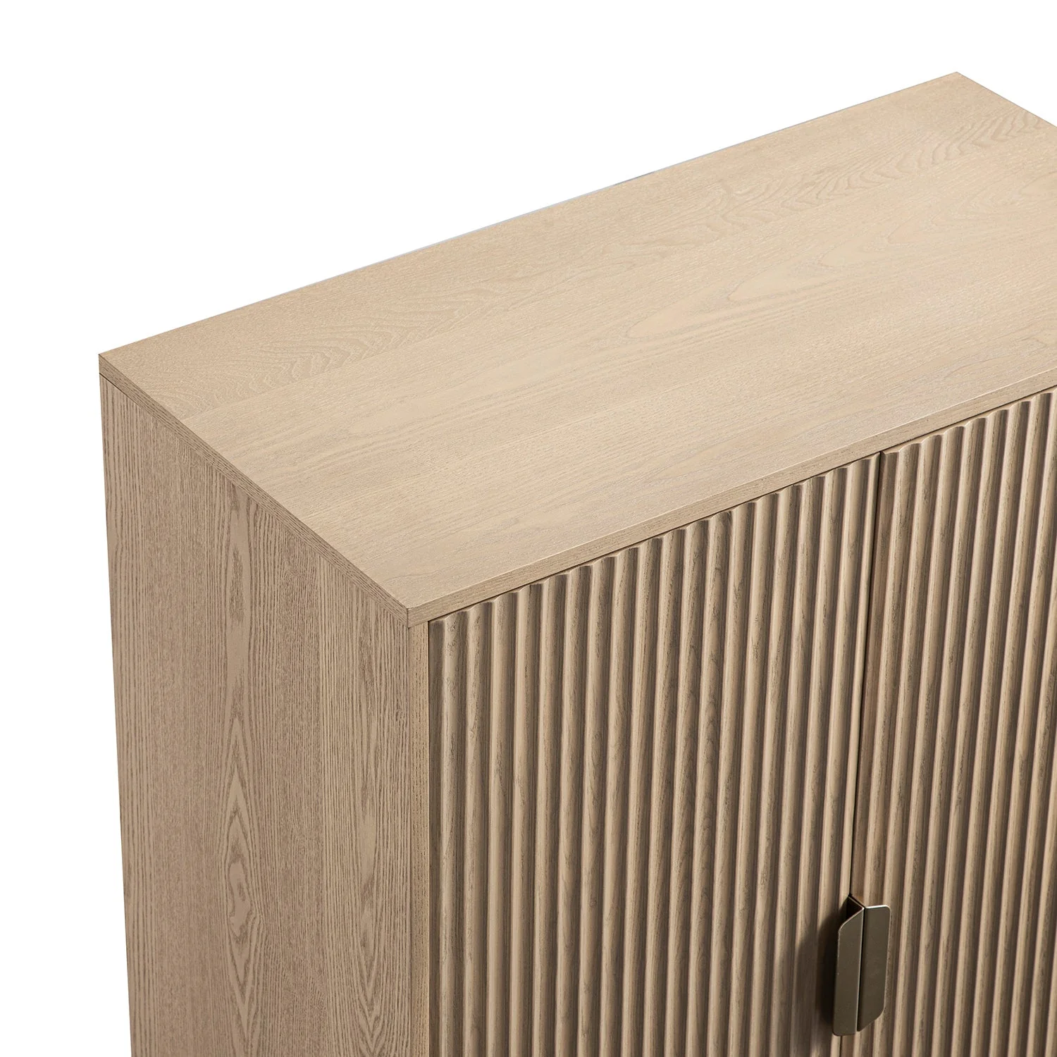 Richmond Ridged Highboard Storage Cabinet, Light Ash - Image 18