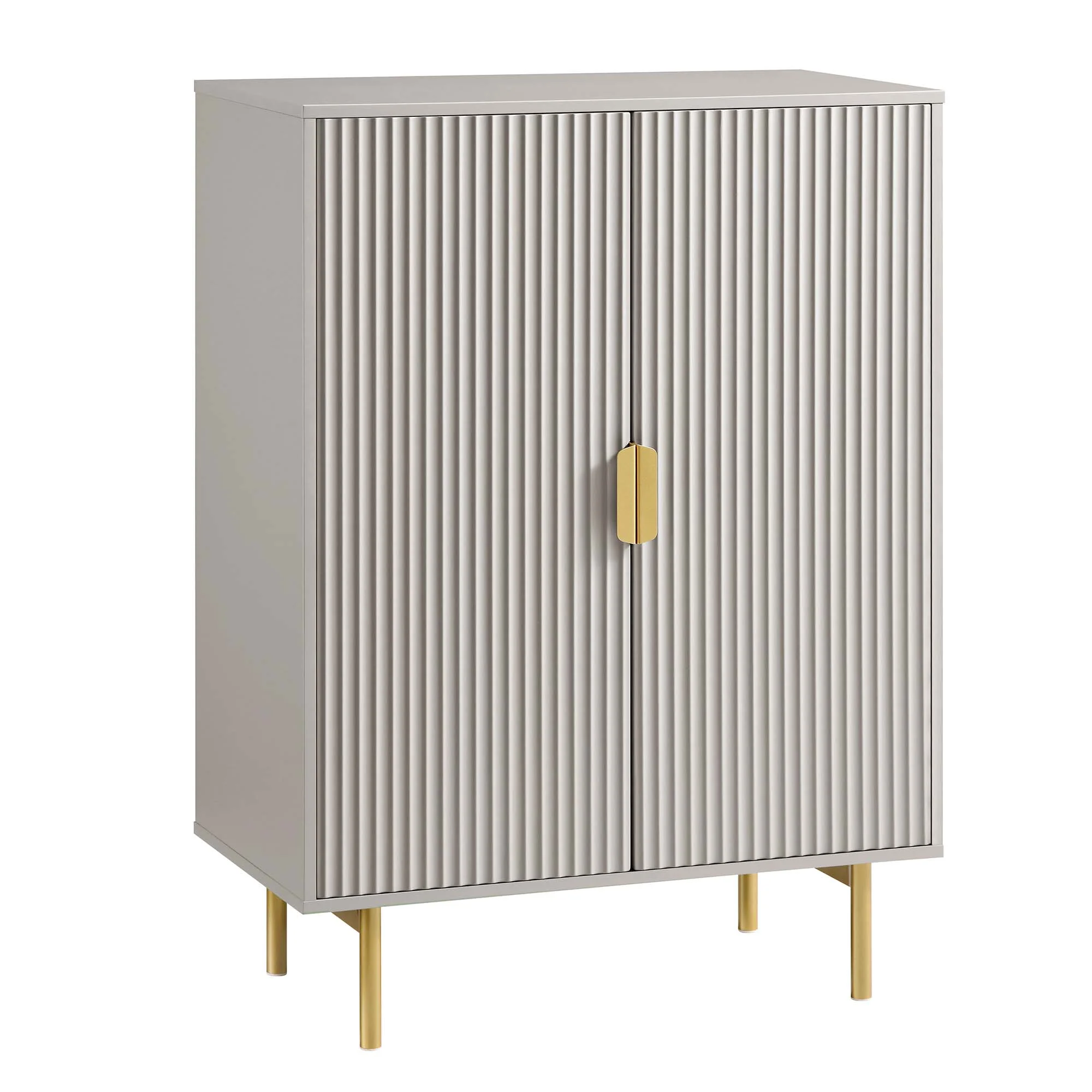 Richmond Ridged Highboard Storage Cabinet, Matte Taupe - Image 7