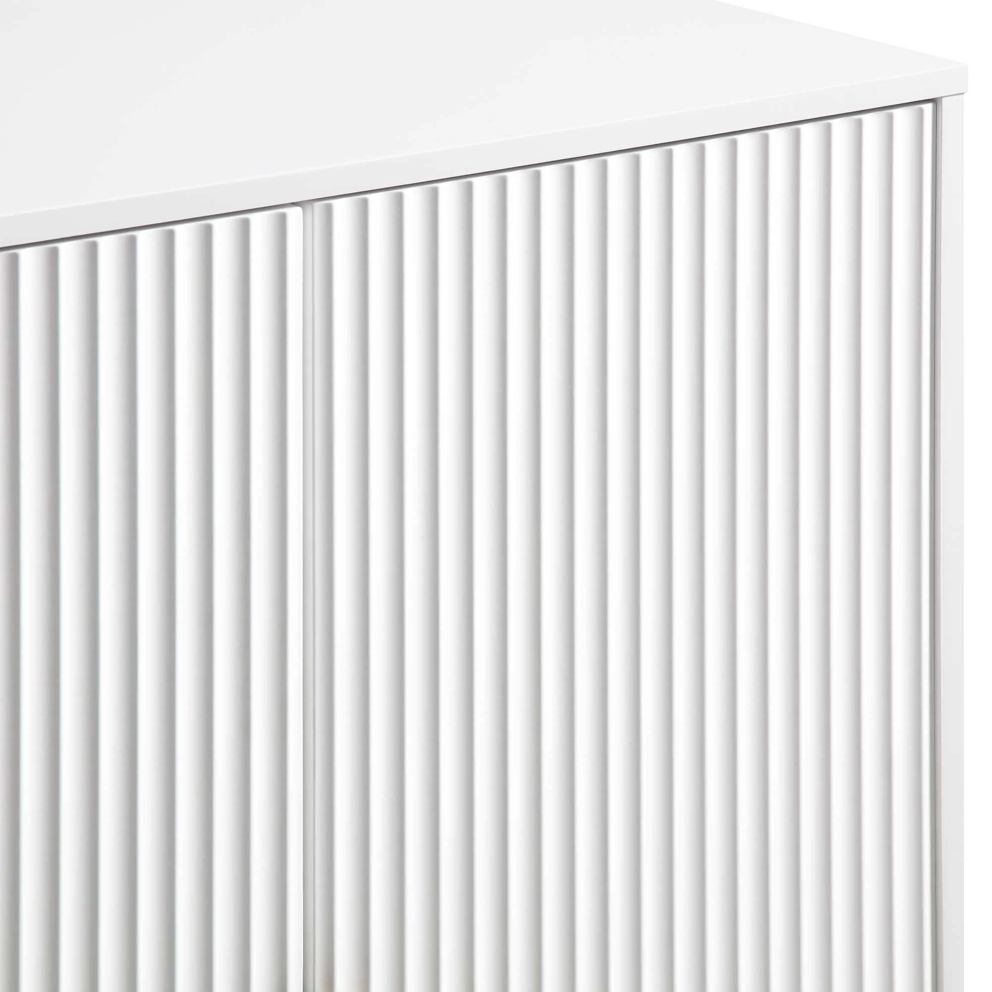 Richmond Ridged Highboard Storage Cabinet, Matte White - Image 10