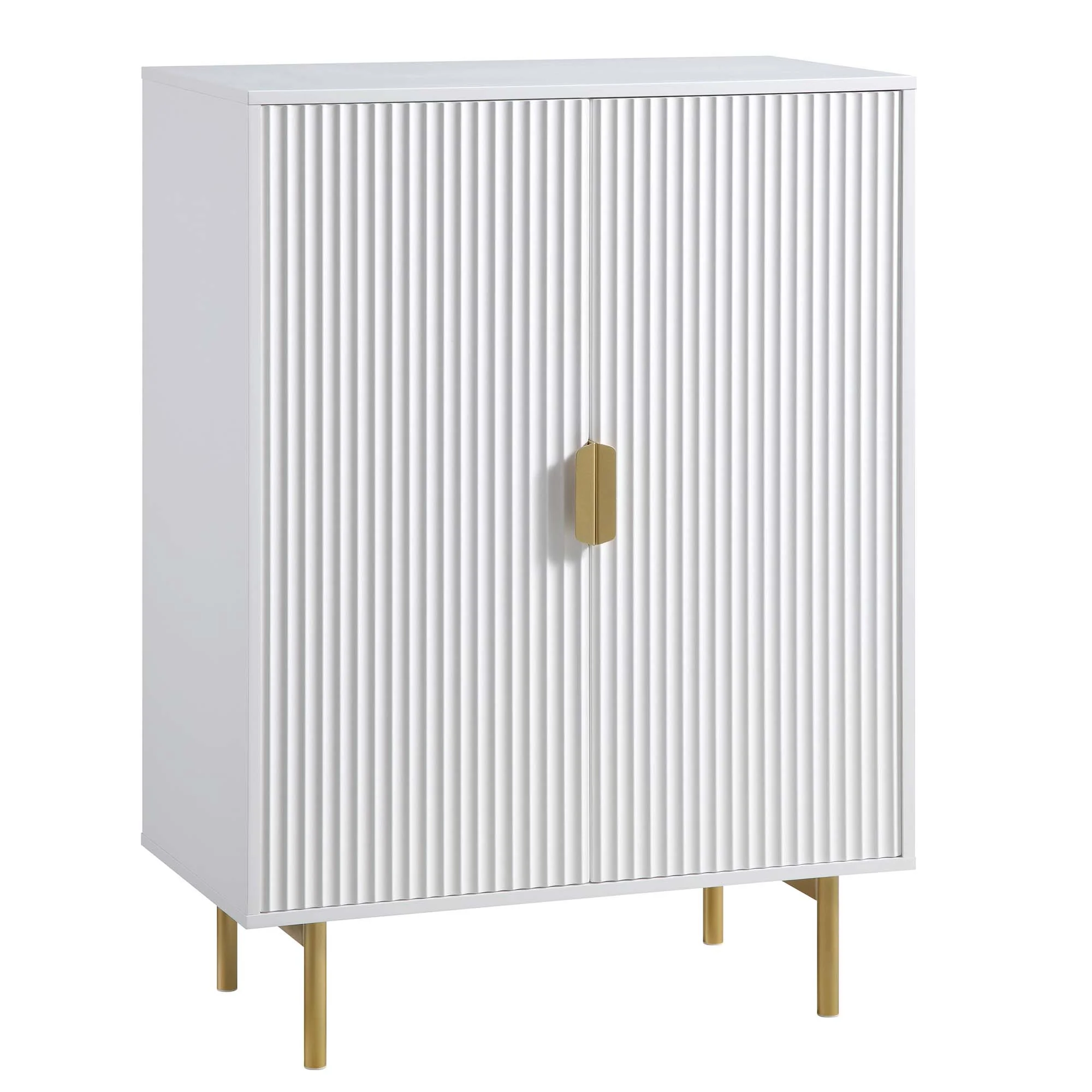 Richmond Ridged Highboard Storage Cabinet, Matte White - Image 4