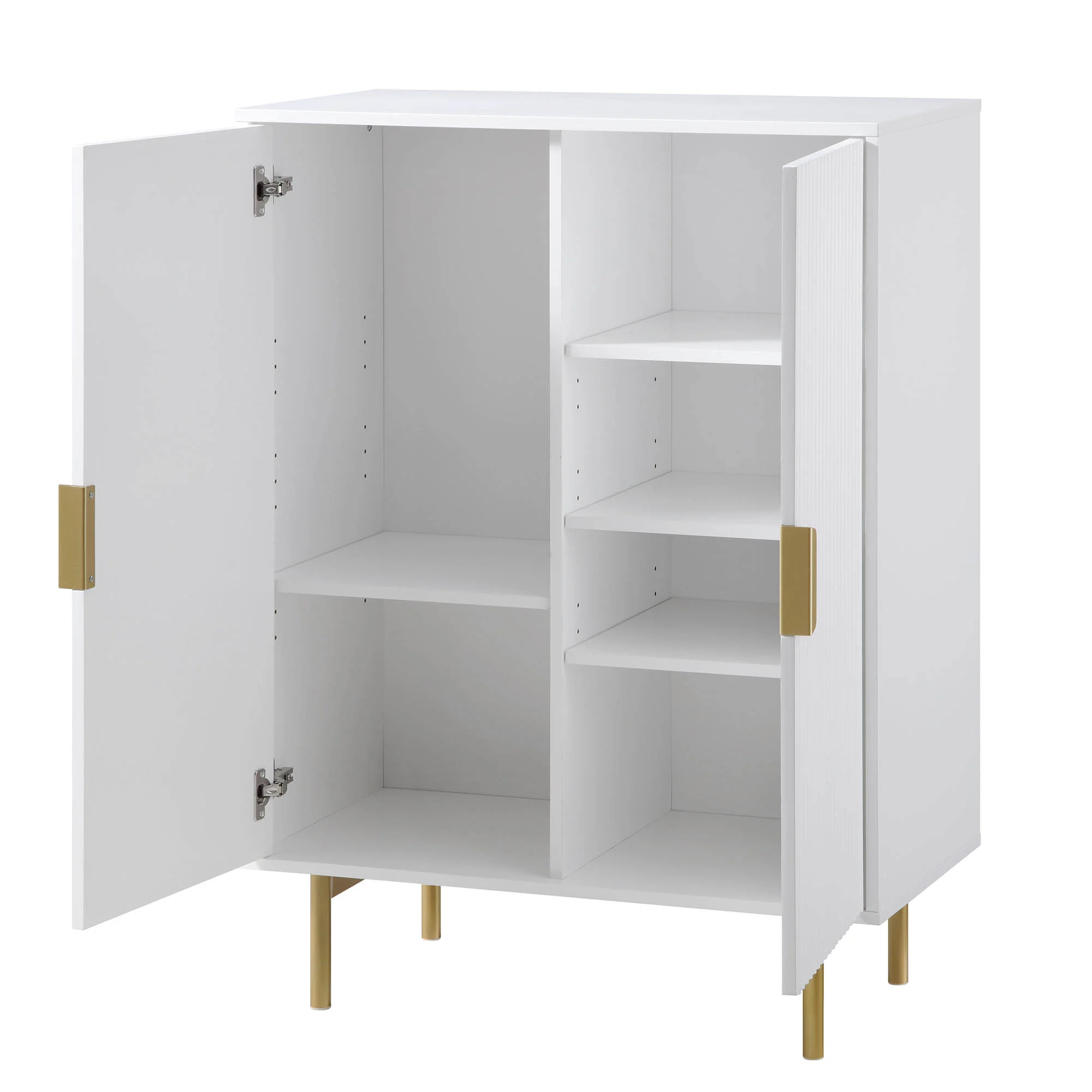 Richmond Ridged Highboard Storage Cabinet, Matte White - Image 6