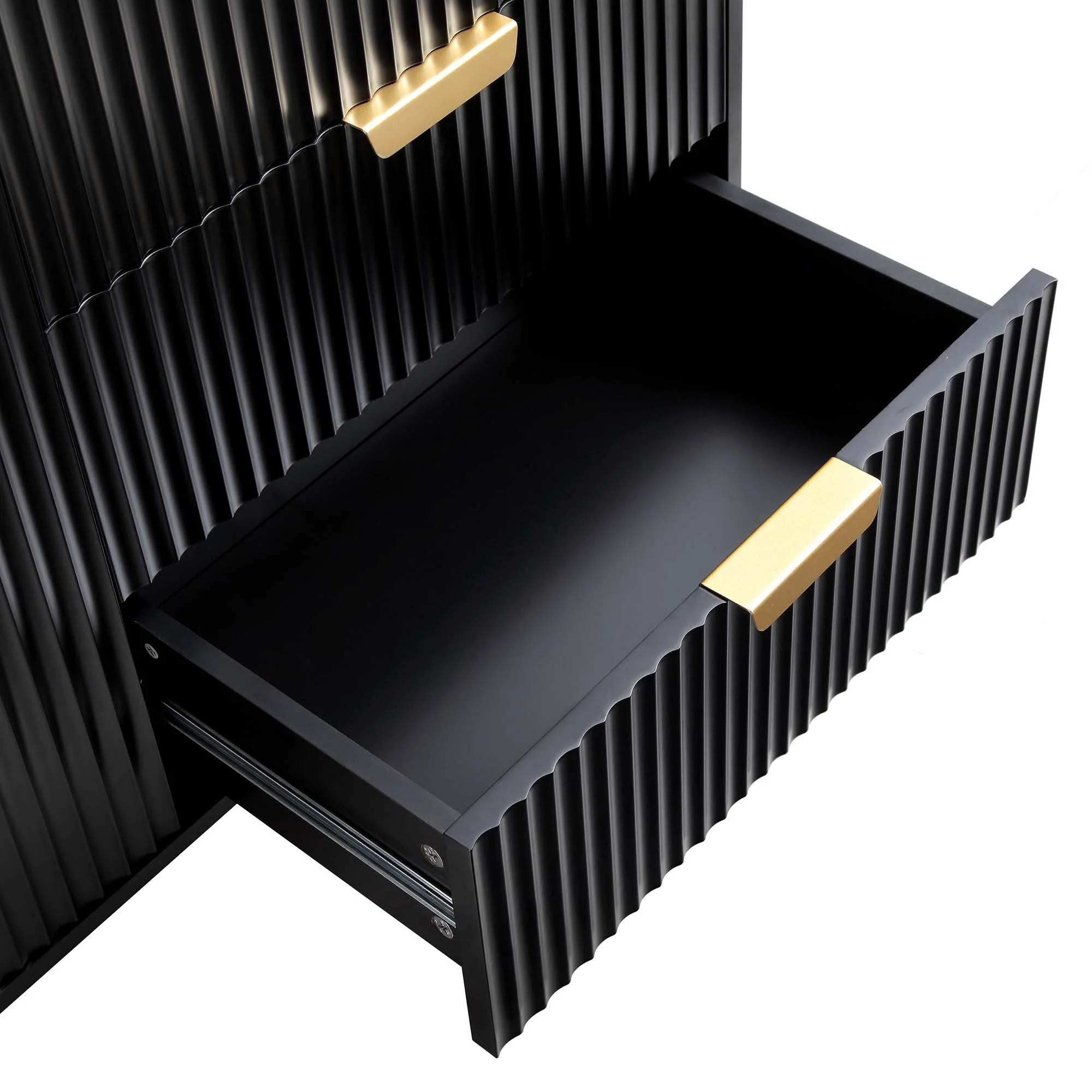 Richmond Ridged Large Sideboard, Matte Black - Image 9