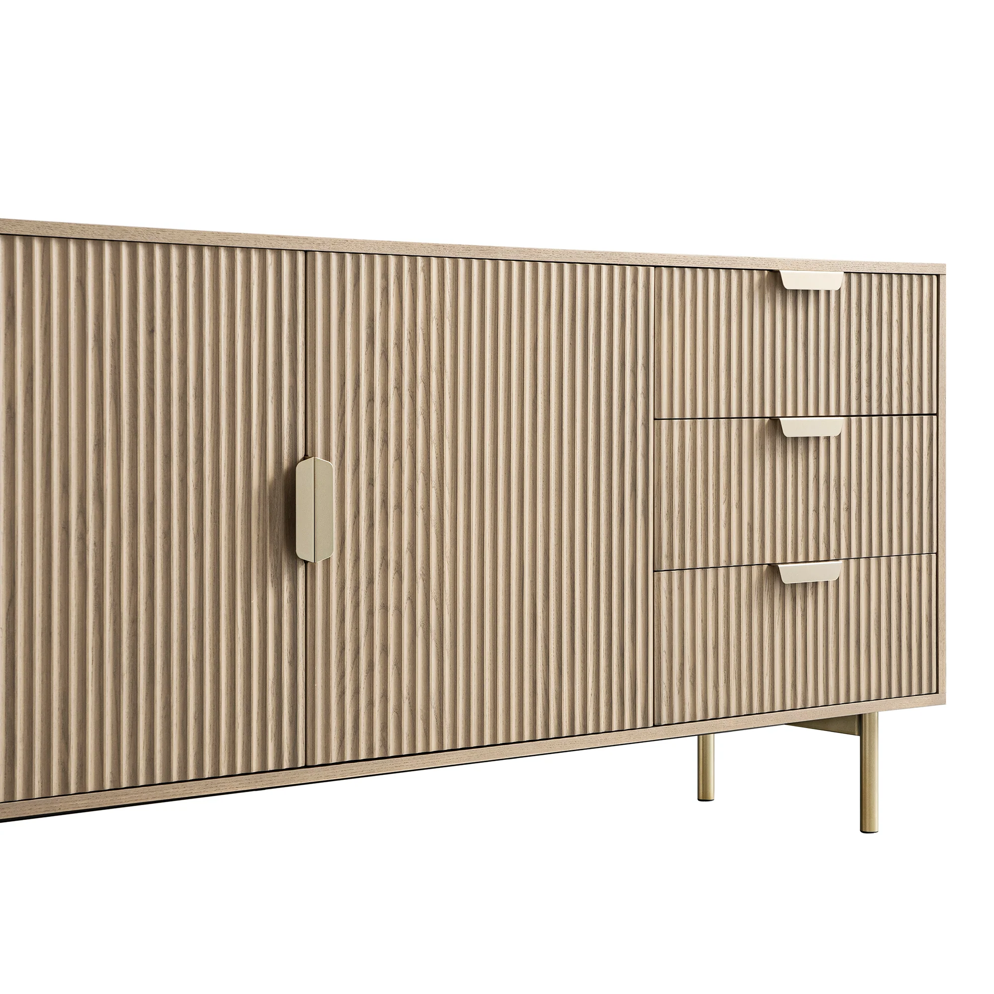 Richmond Ridged Large Sideboard, Light Ash - Image 13