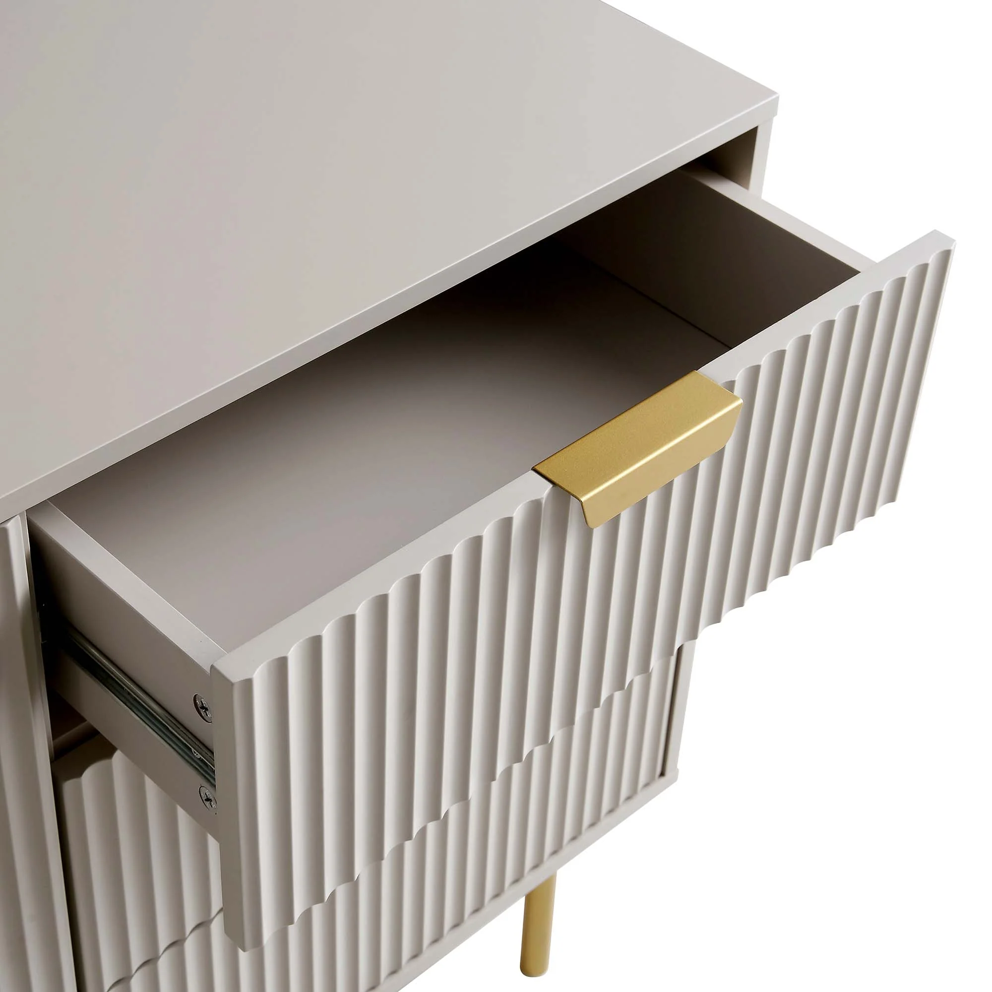 Richmond Ridged Large Sideboard, Matte Taupe - Image 11