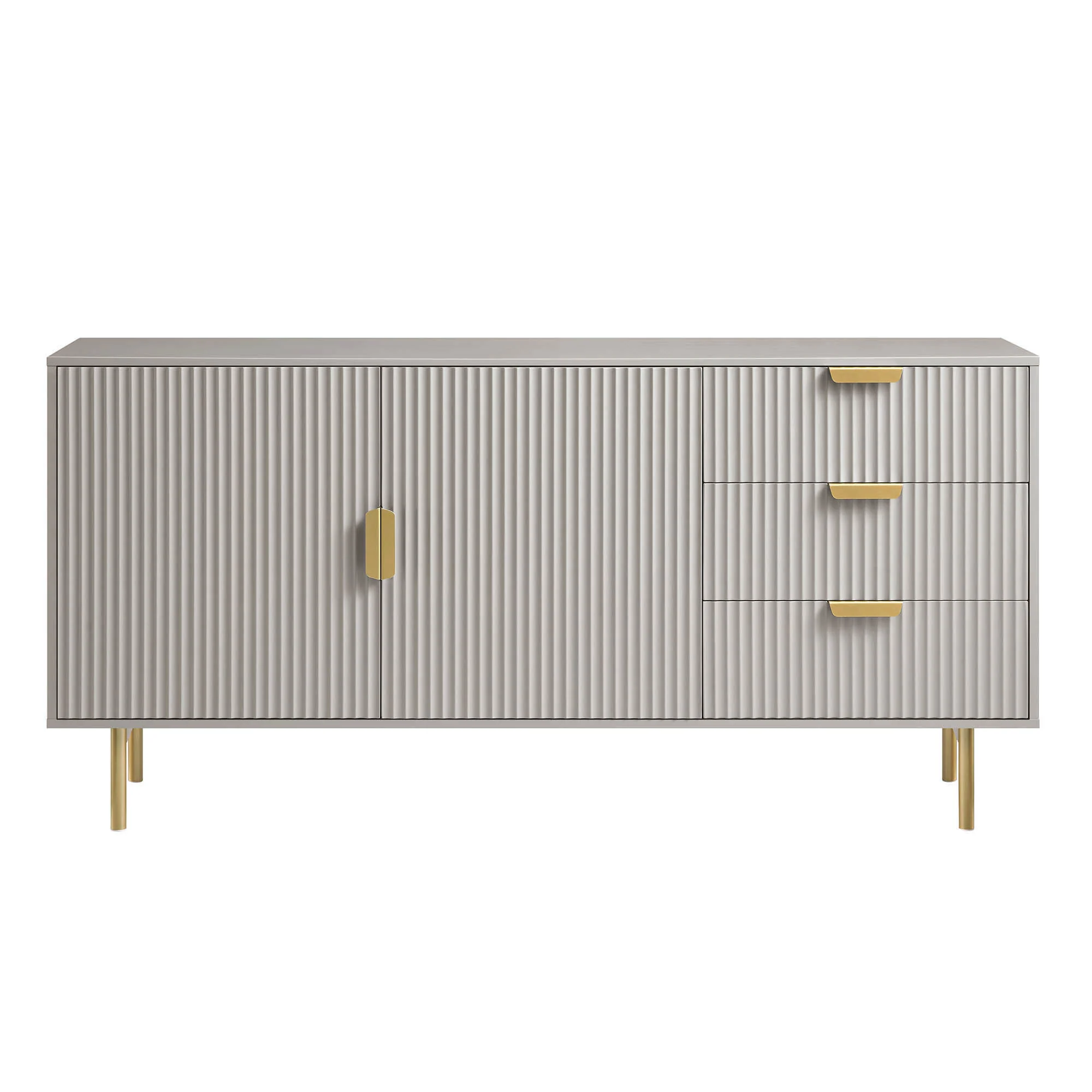 Richmond Ridged Large Sideboard, Matte Taupe - Image 4
