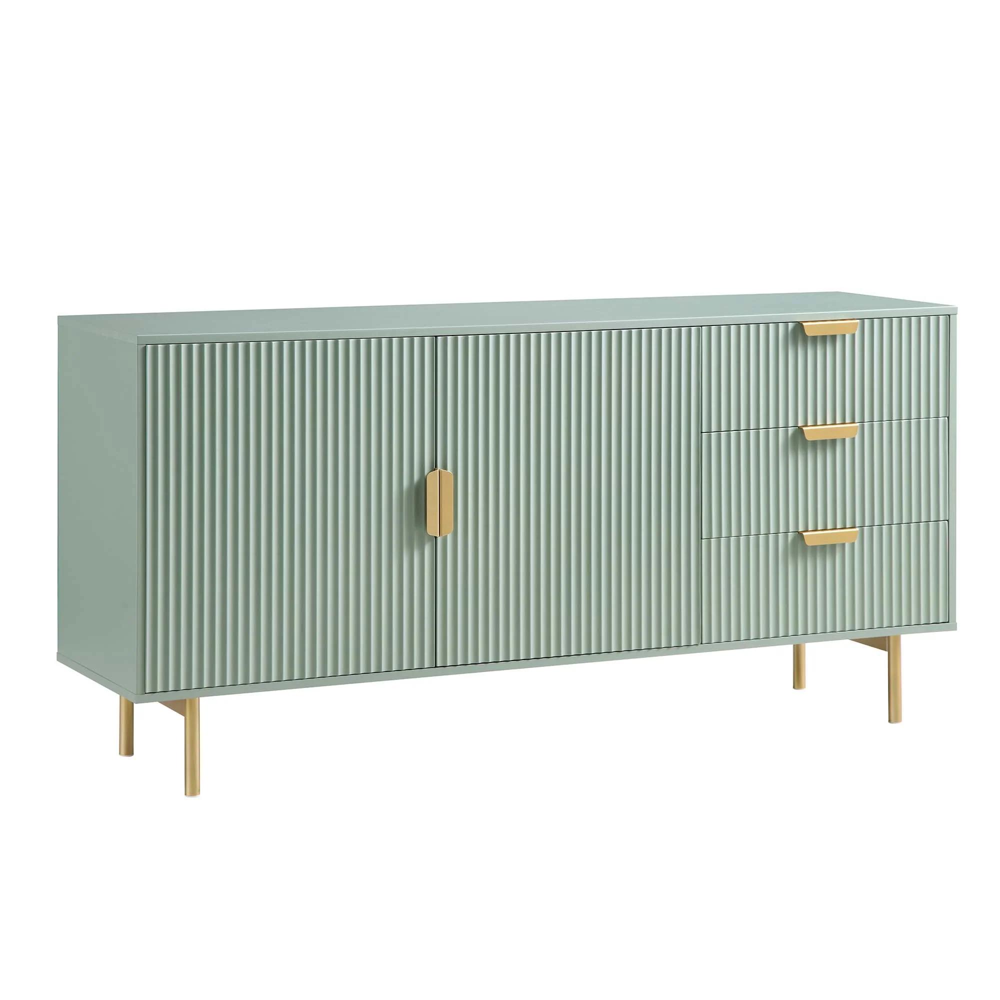 Richmond Ridged Large Sideboard, Matte Sage Green - Image 4
