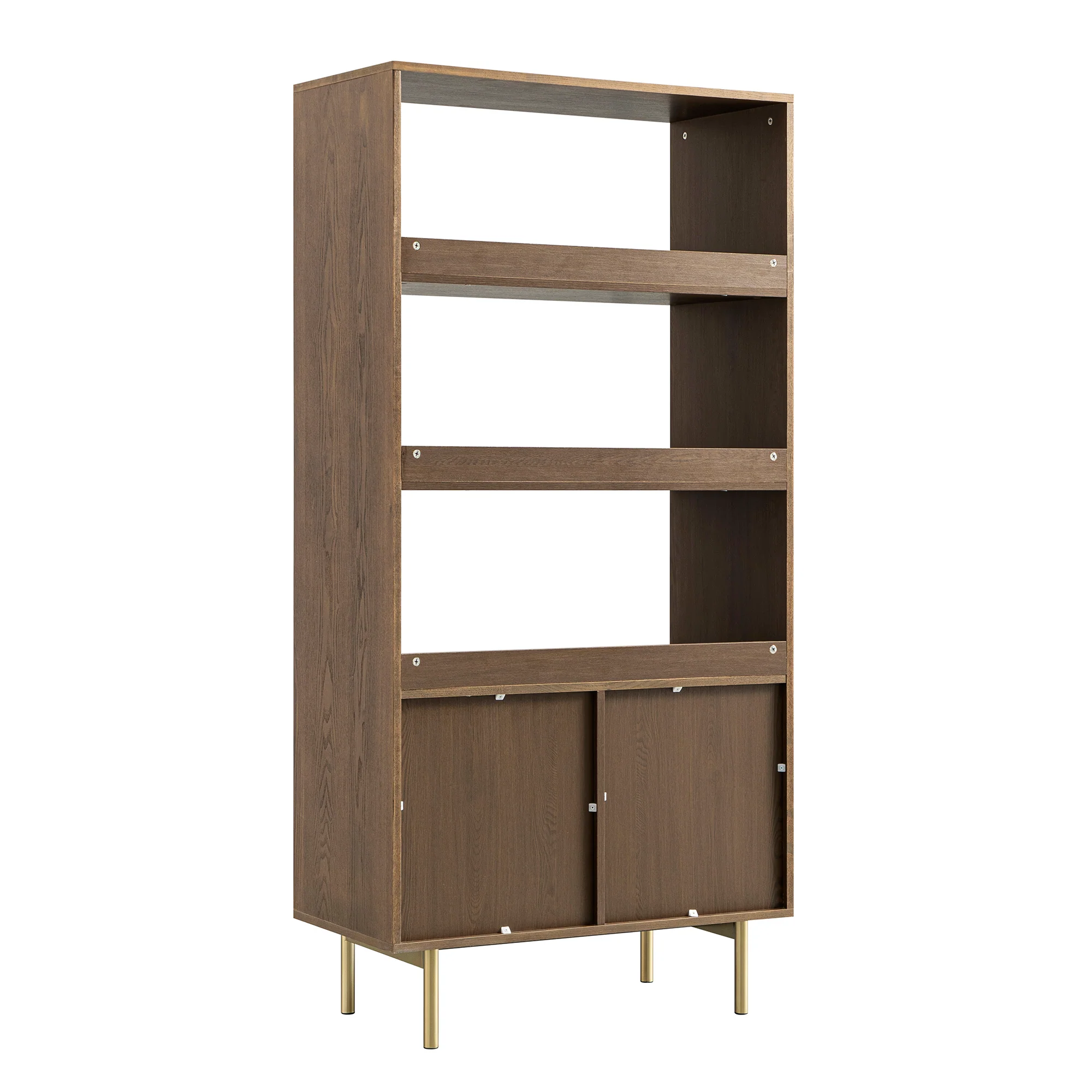 Richmond Ridged Tall Bookcase with Doors, Dark Ash - Image 13
