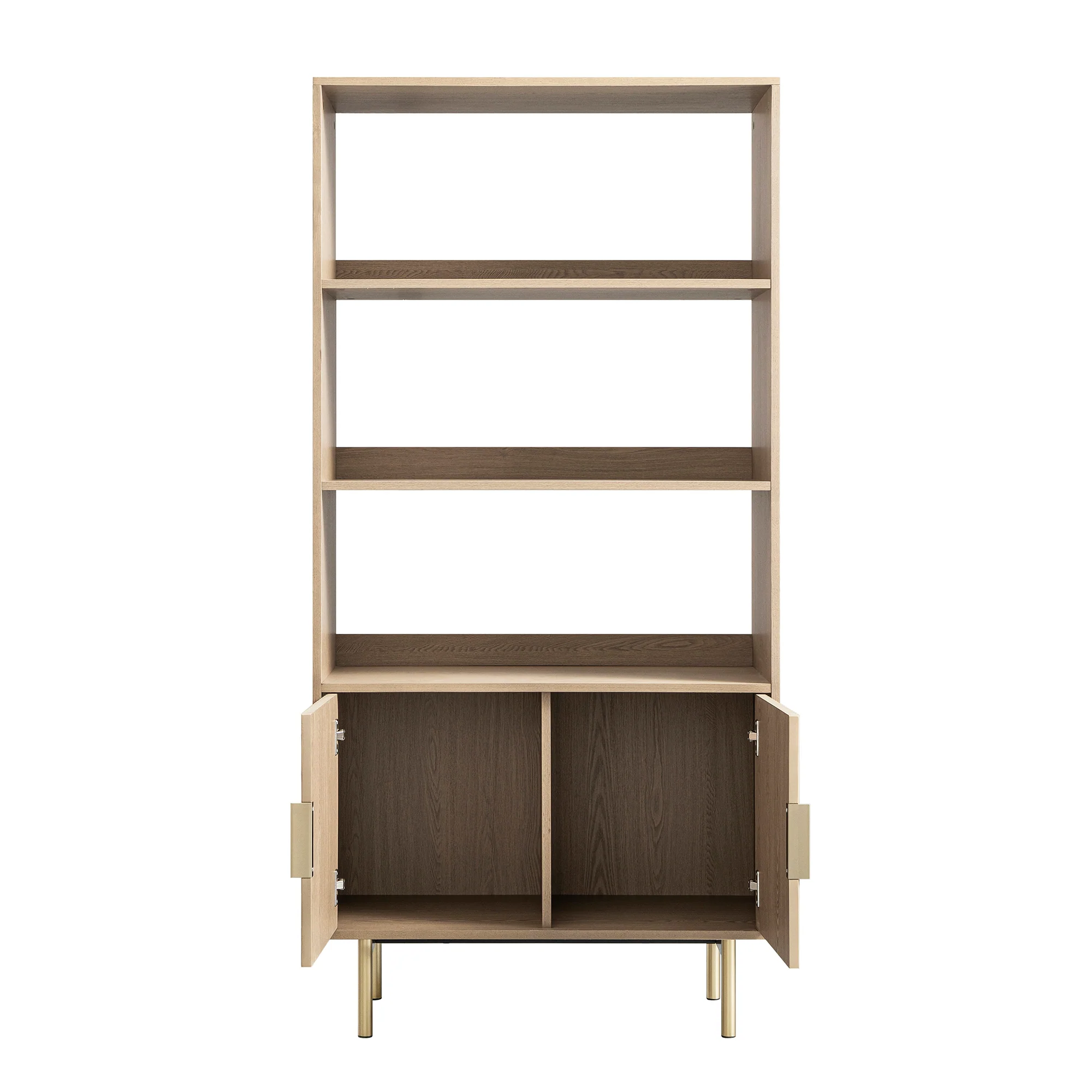 Richmond Ridged Tall Bookcase with Doors, Light Ash - Image 10