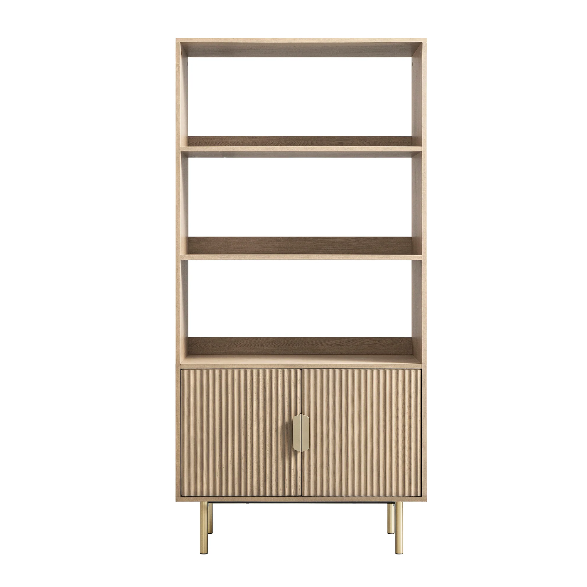 Richmond Ridged Tall Bookcase with Doors, Light Ash - Image 6