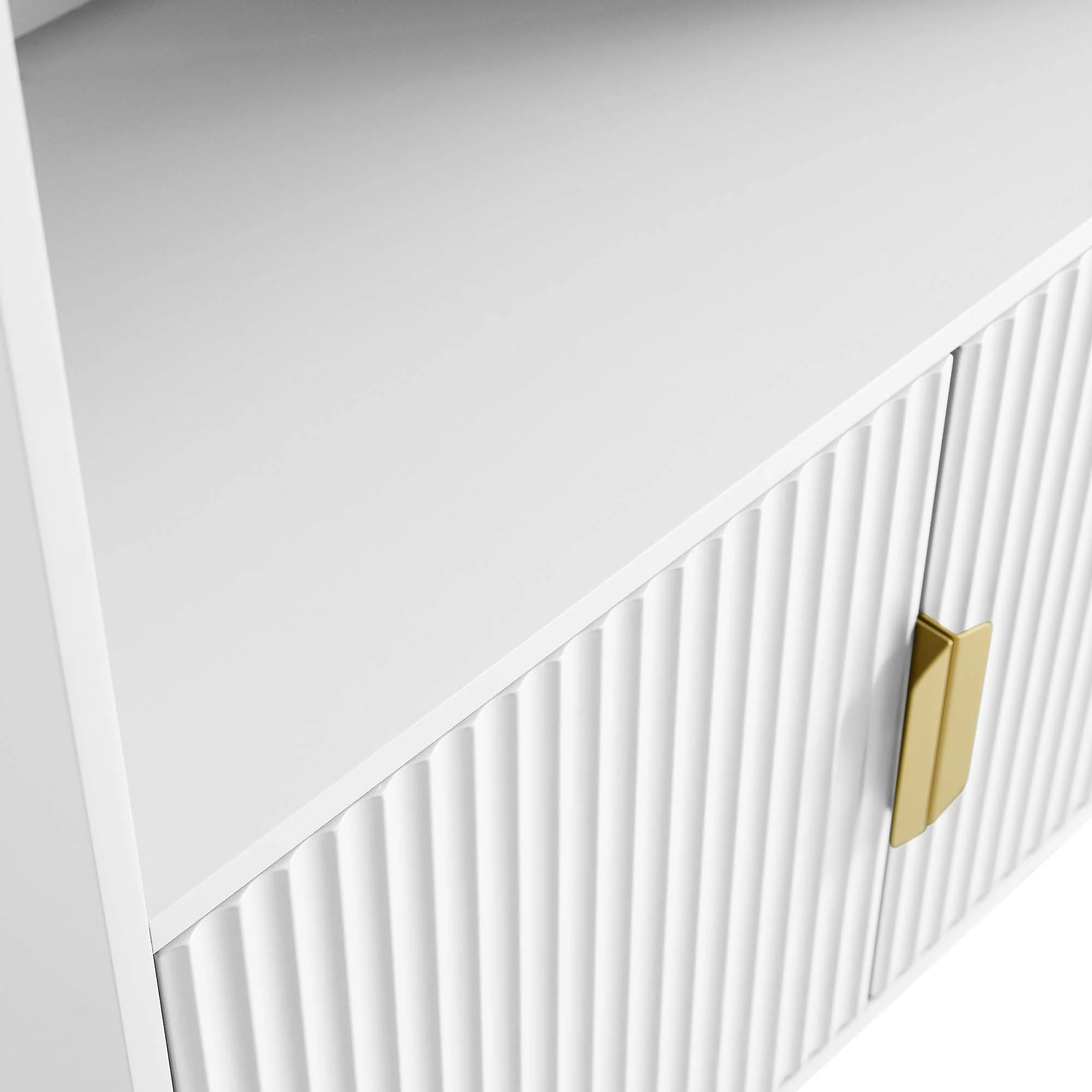 Richmond Ridged Tall Bookcase with Doors, Matte White - Image 11