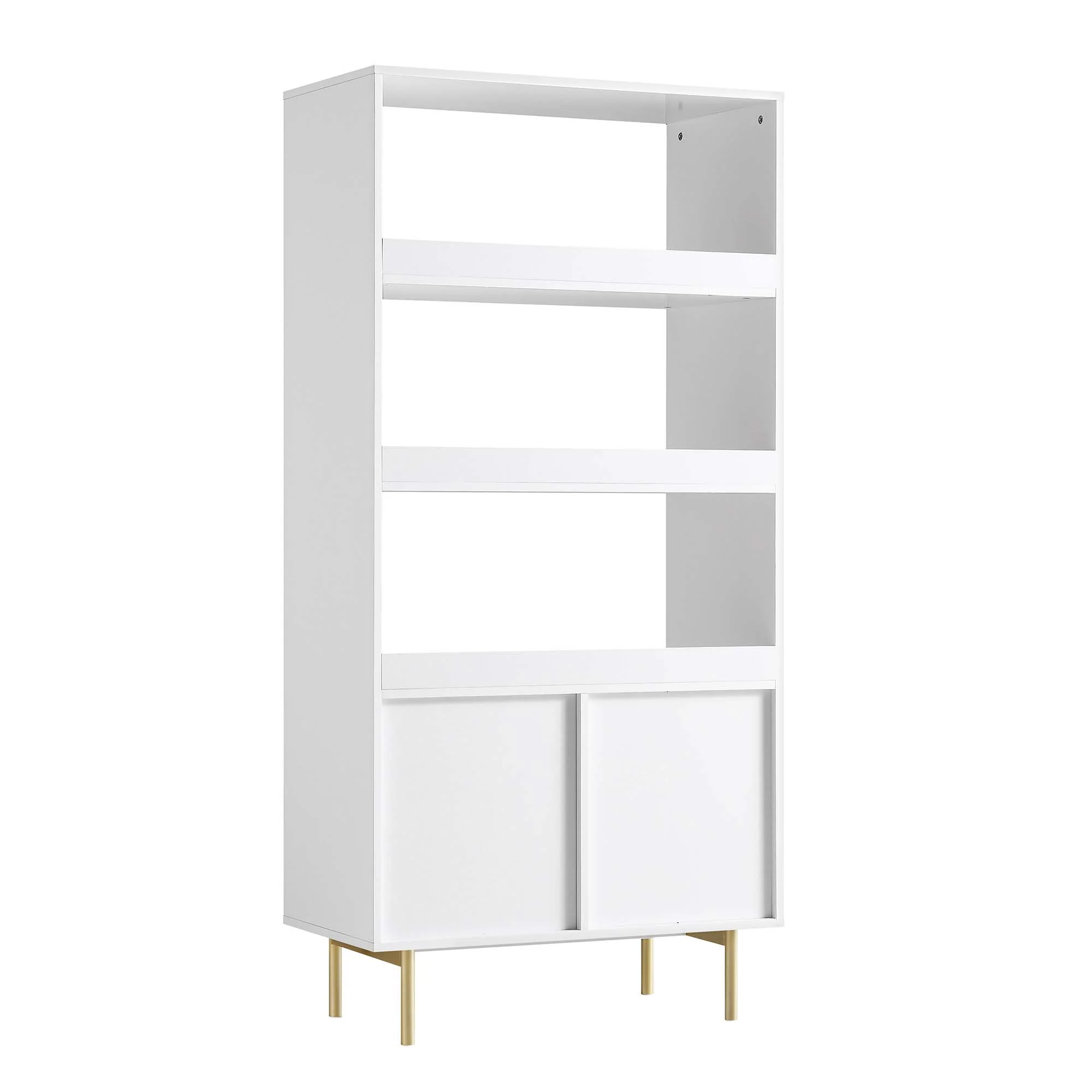 Richmond Ridged Tall Bookcase with Doors, Matte White - Image 8