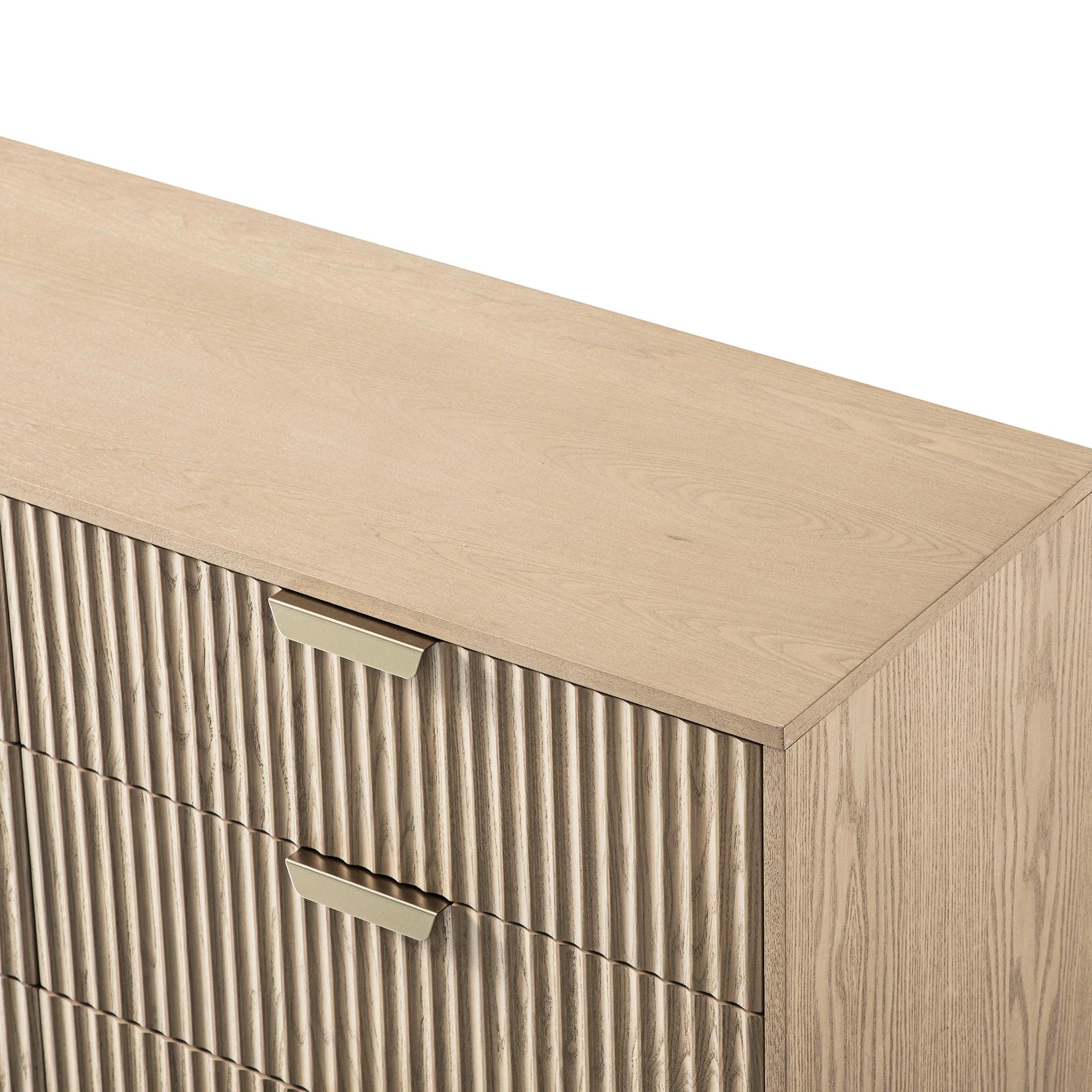 Richmond Ridged Wide Chest of 6 Drawers, Light Ash - Image 16