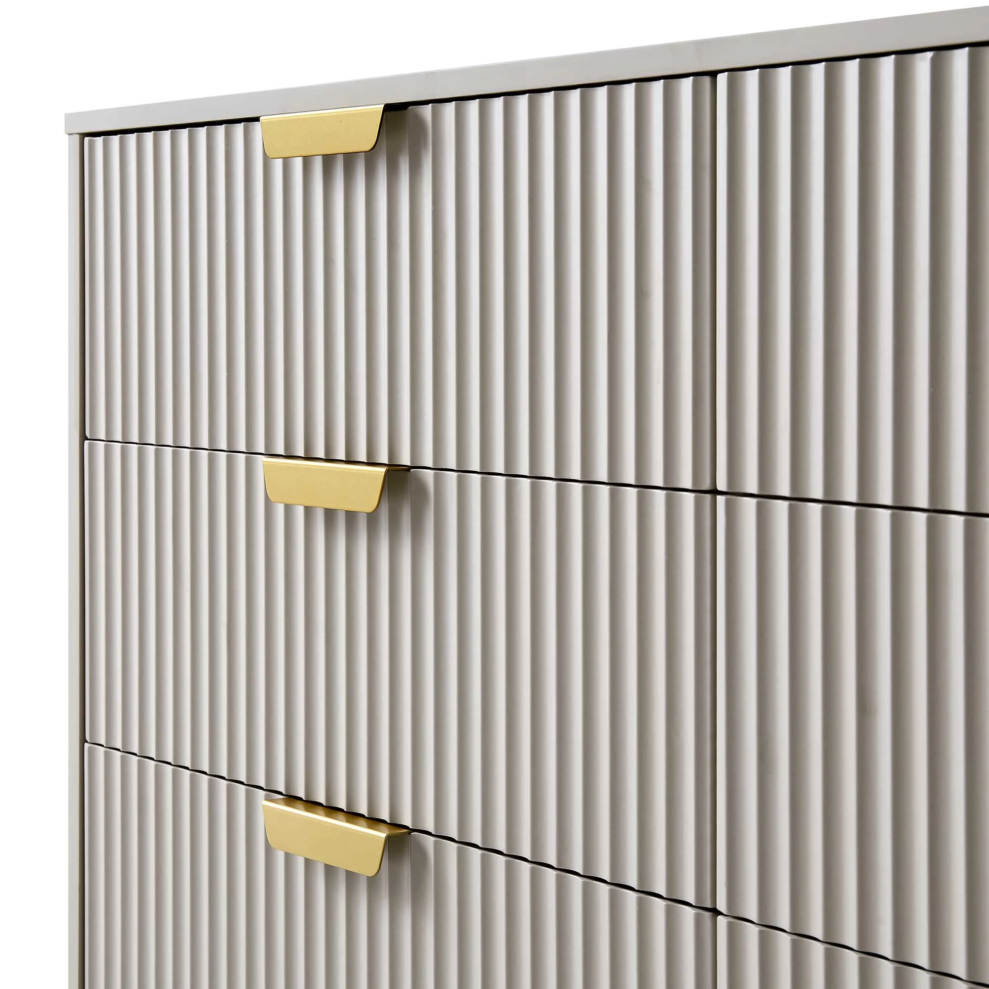 Richmond Ridged Wide Chest of 6 Drawers, Matte Taupe - Image 10