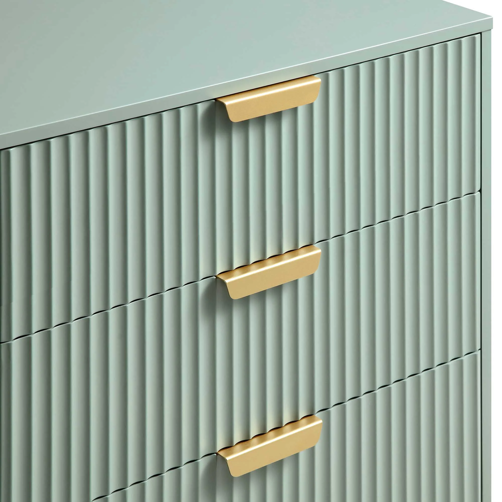 Richmond Ridged Wide Chest of 6 Drawers, Matte Sage Green - Image 9