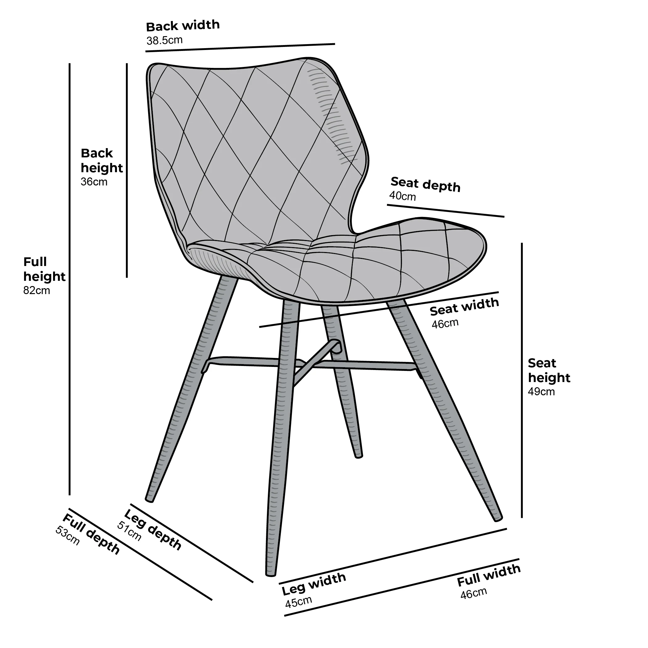 Set of 2 Cosford Diamond Stitch Dining Chairs (Vintage Tan Leather Effect Fabric) - Image 6