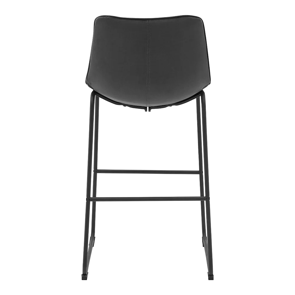 Sutton Set of 2 Barstools with Fluted Back (Grey Velvet) - Image 8