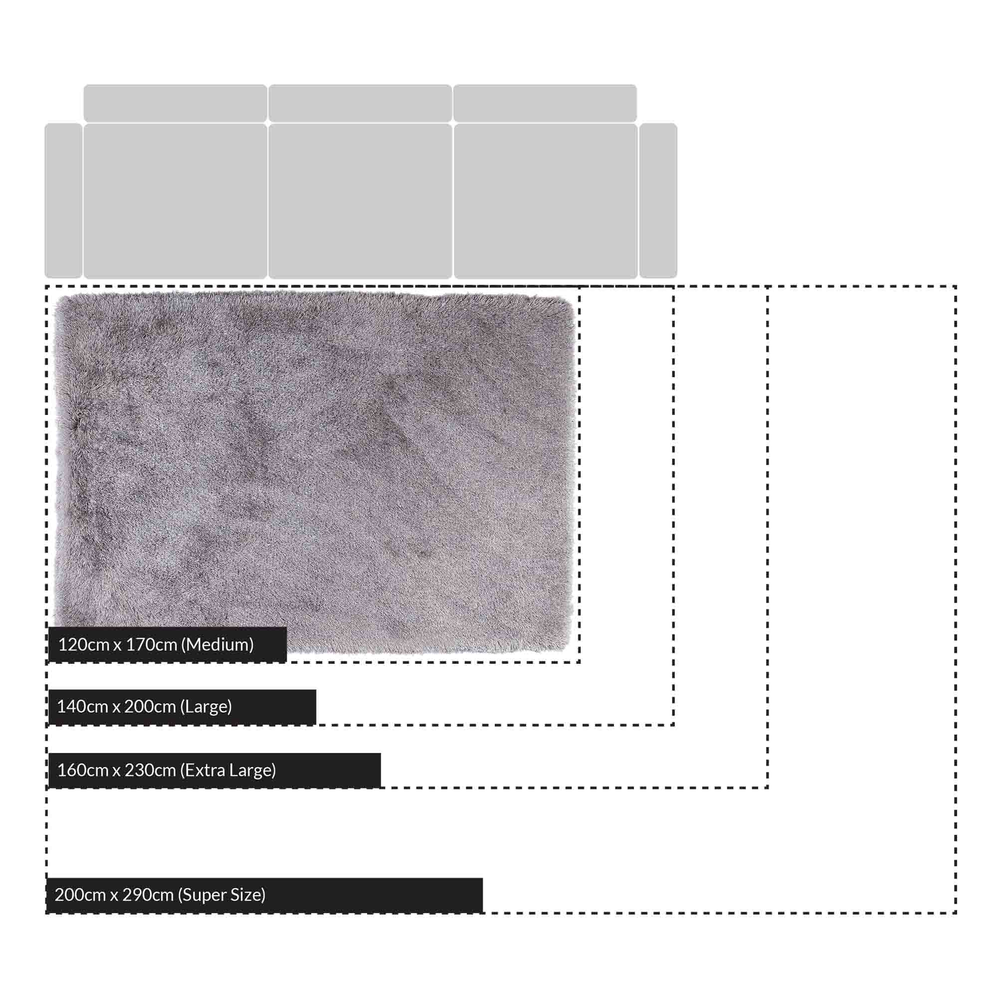 Silver Tufted Shaggy Rug 140 x 200 cm - Image 4