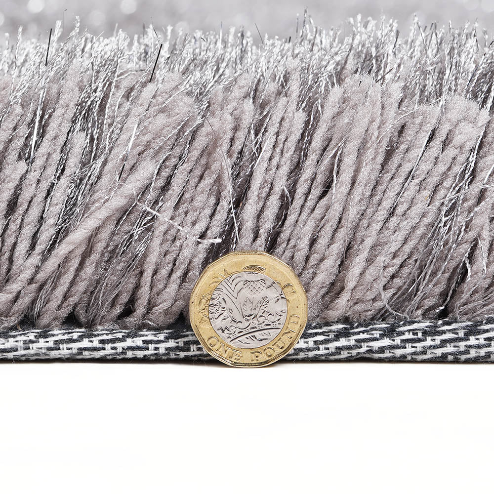 Silver Tufted Shaggy Rug 200 x 290 cm - Image 6